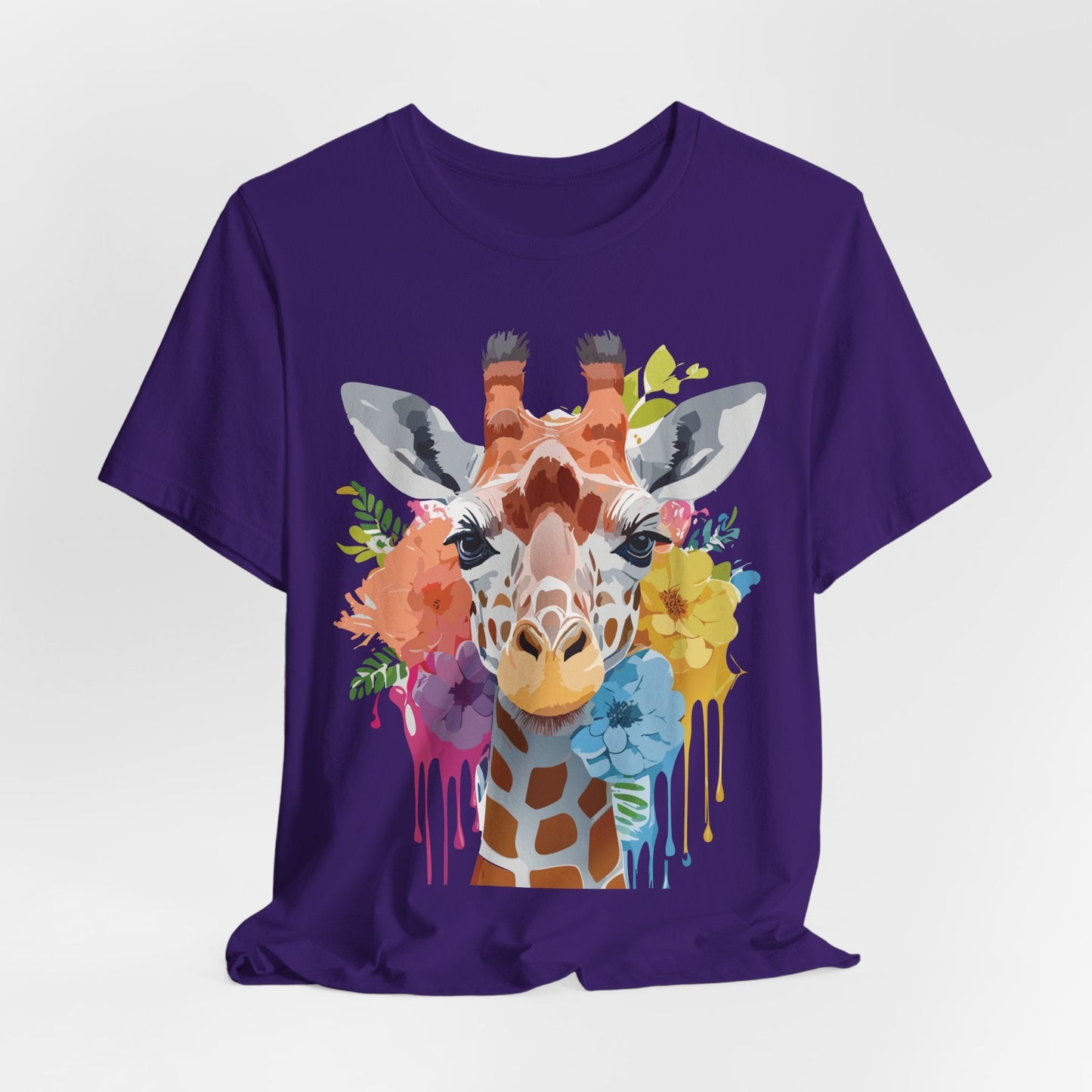 Giraffe Graphic Tee By Adelpha Unisex Vintage Inspired Art Design Short Sleeve Jersey Shirt