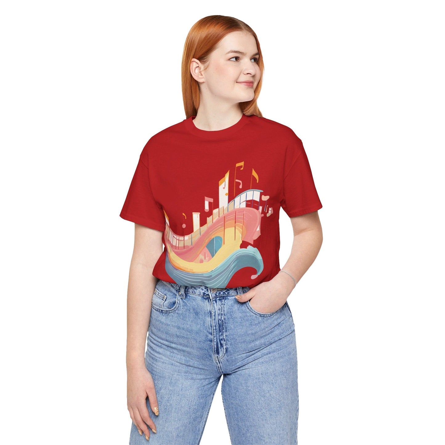 Music Graphic Unisex 100 Cotton Vintage Art with Musical Elements Tee 22