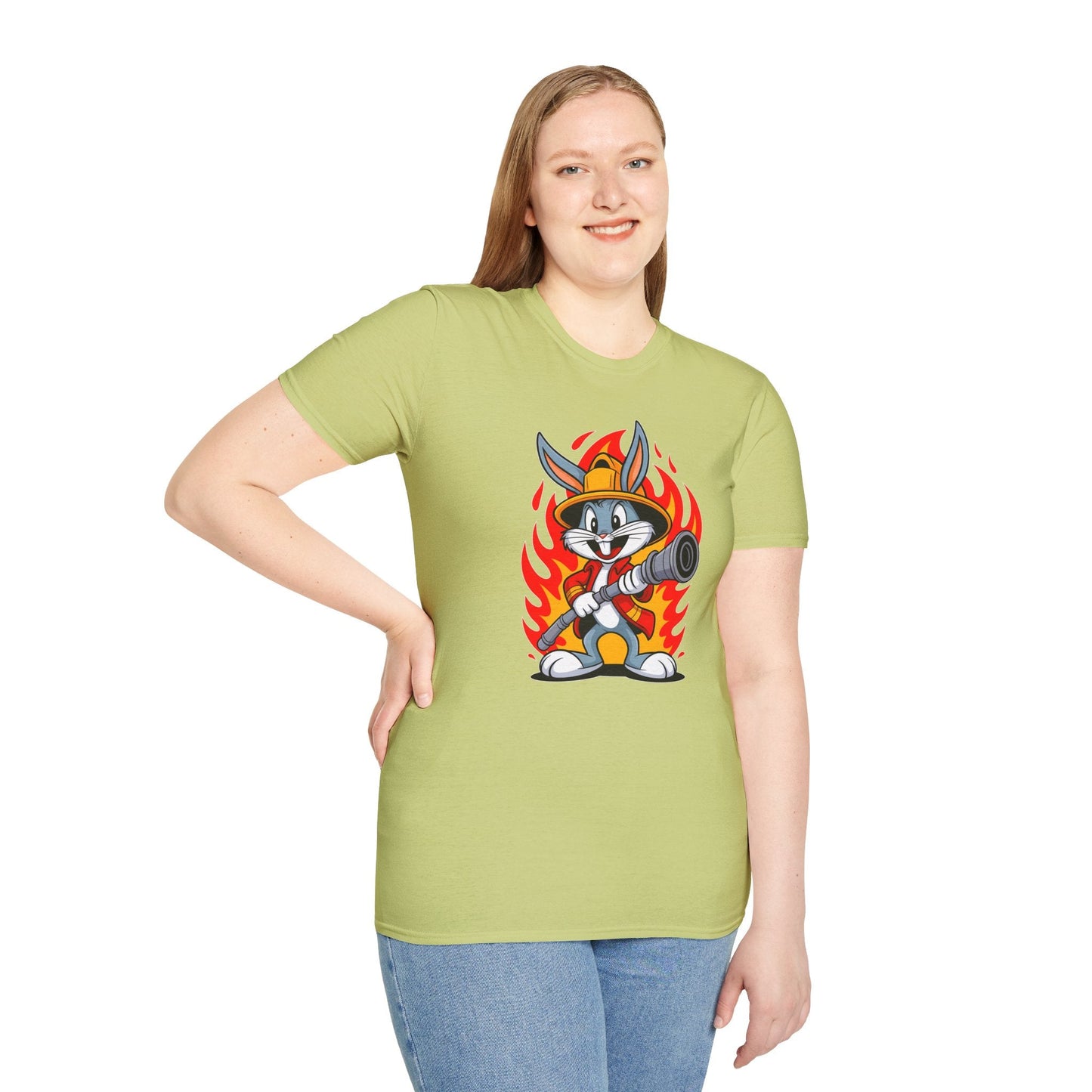Bugs Bunny T Shirt Unisex Cartoon Graphic Tee 100 Percent Ring Spun Cotton Softstyle