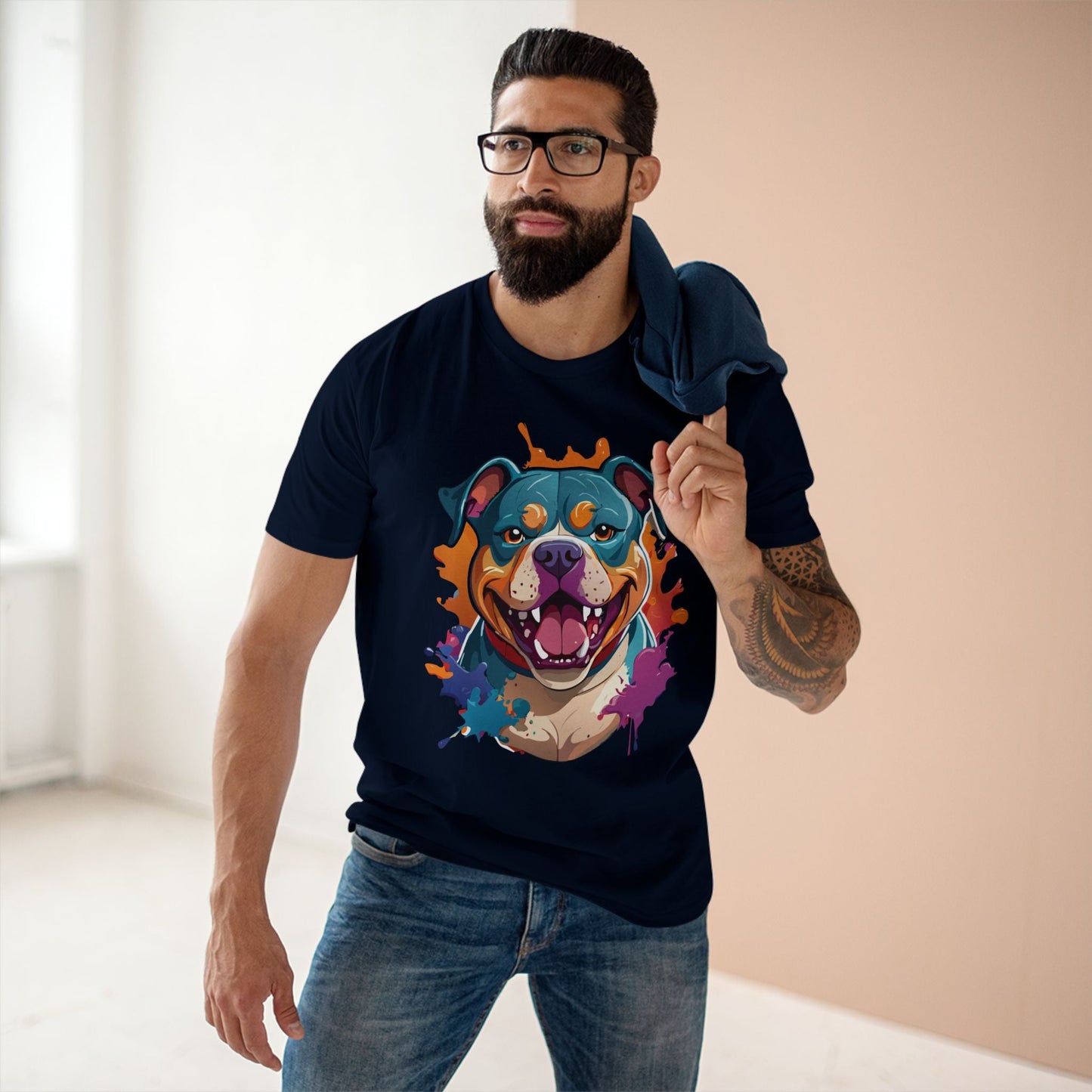 Dog Graphic Unisex 100 Cotton Staple Tee with Animal Design Artwork 36
