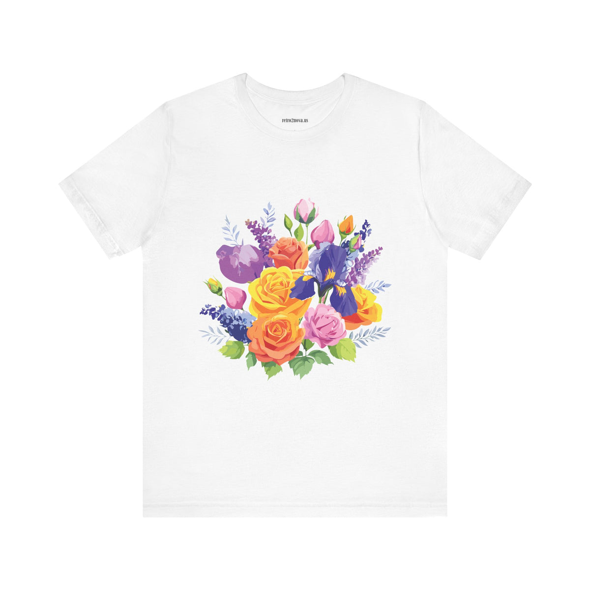 Floral Graphic Unisex Cotton Bella+Canvas Tee with Flowers Design ab103