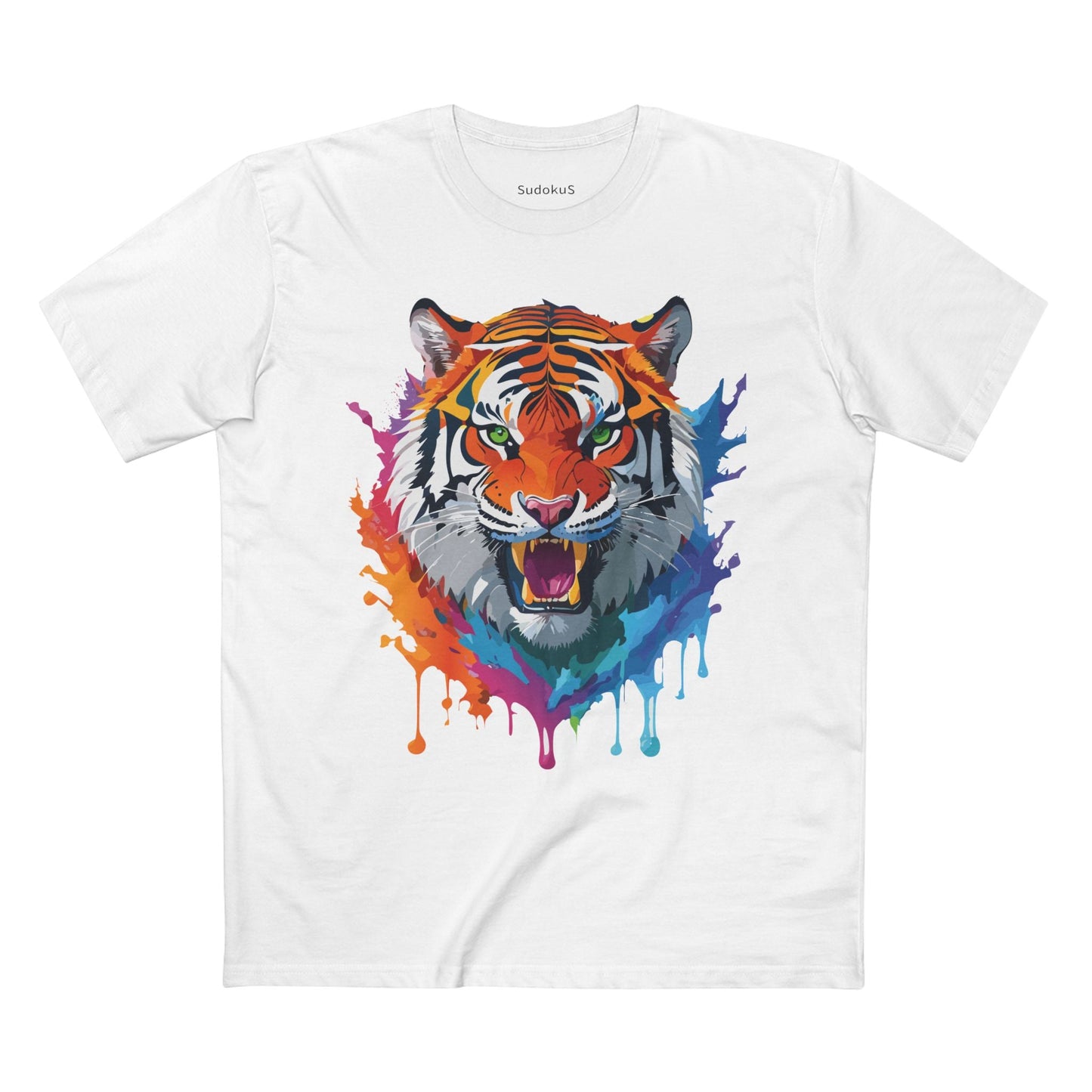 Tiger Graphic Unisex 100 Cotton Staple Tee with Animal Design Artwork 33