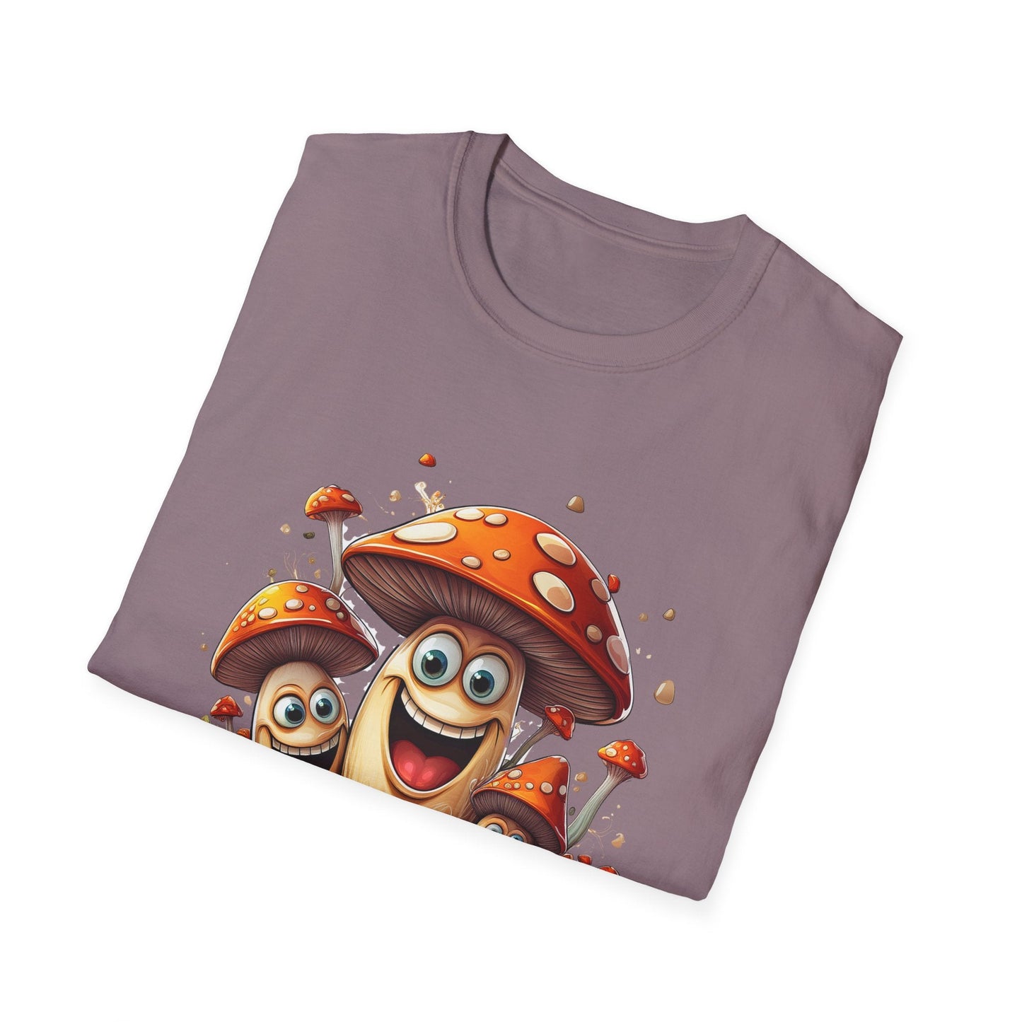 Funny Mashroom Graphic Unisex Softstyle Cotton With Cartoon Illustration Design 14