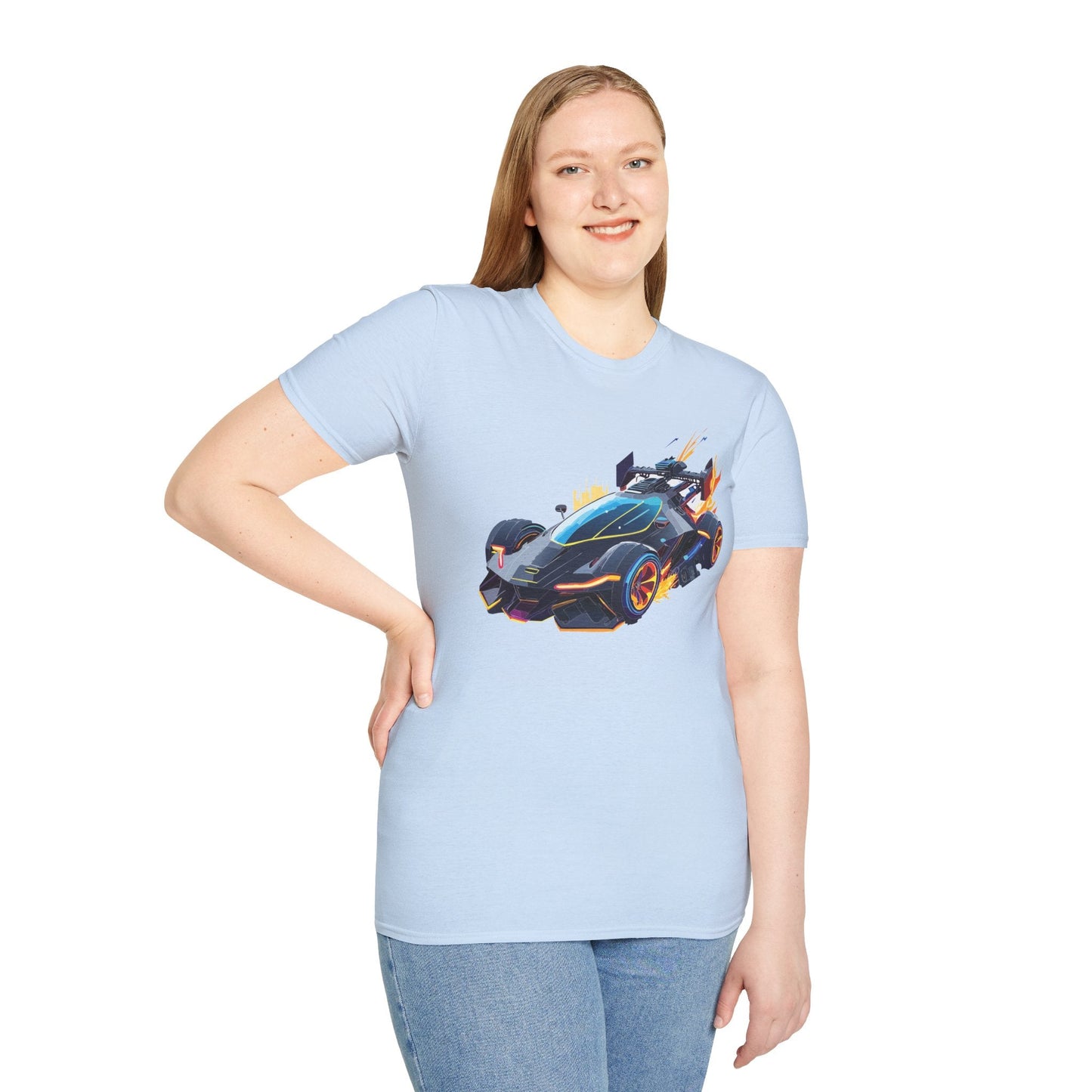 Unisex Car T Shirt With Cars Design Hot Wheels Graphic Tee Gildan Softstyle 64000