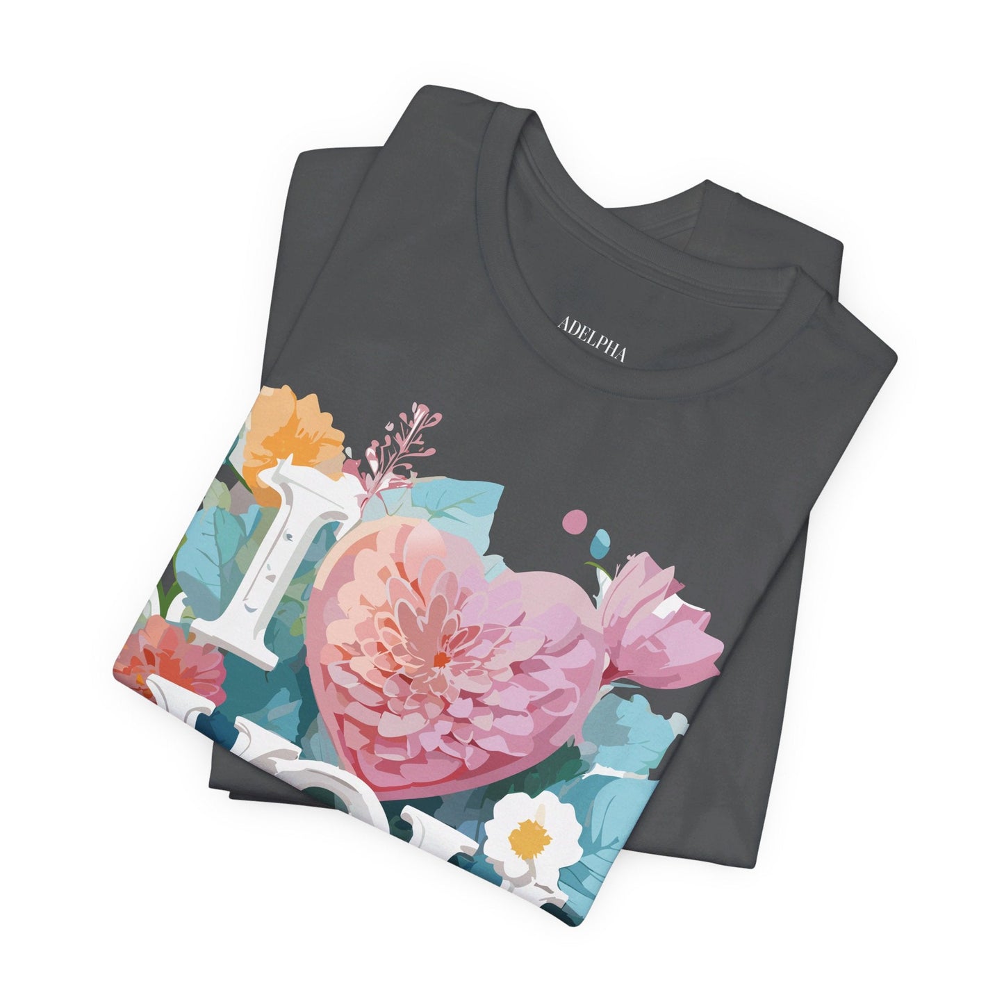 Valentine Day Graphic Unisex 100 Cotton Vintage Artwork with Love and Flower Design Tee 9