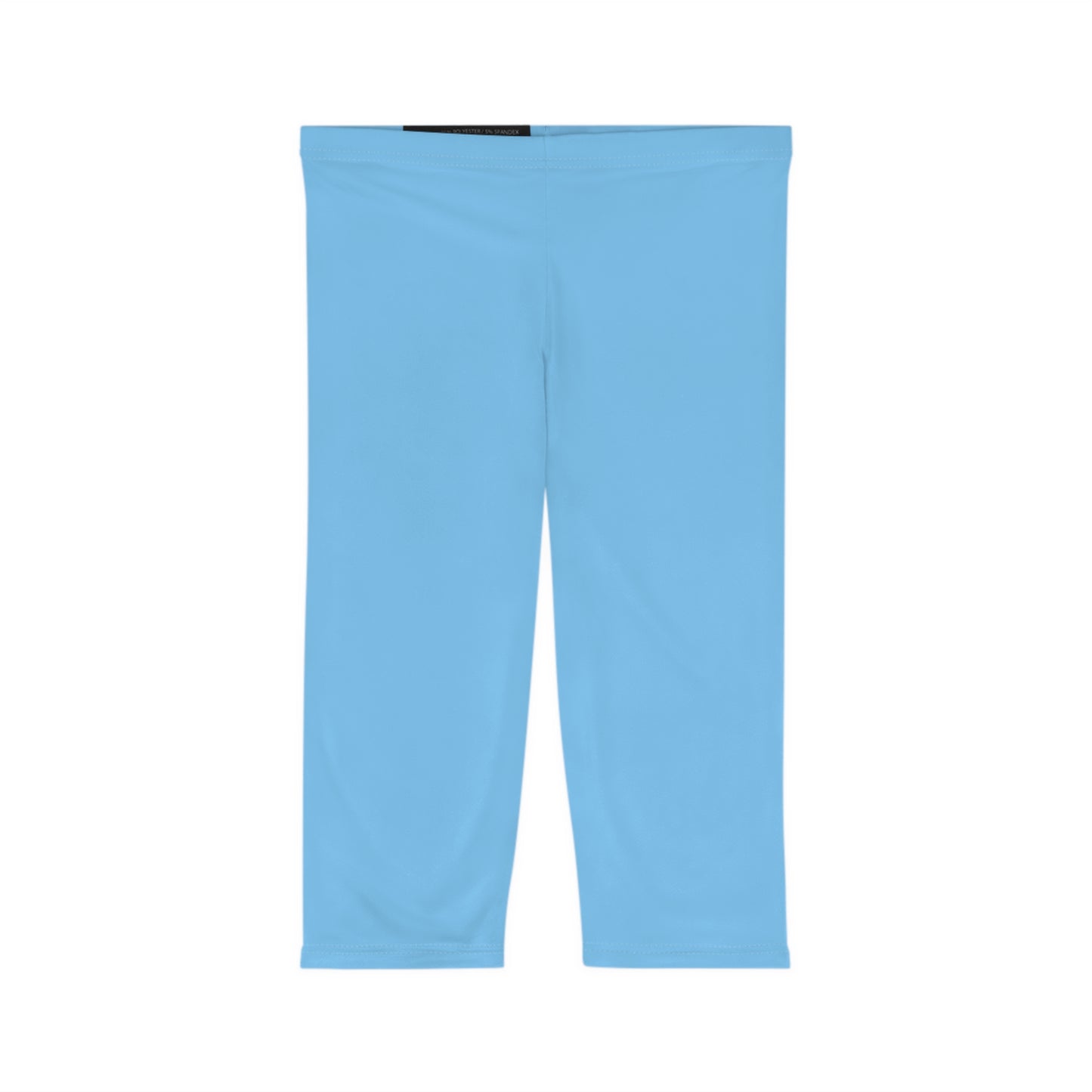 Sky Blue Color Women's Brushed Suede Poly Span Casual Capri Leggings XS-2XL