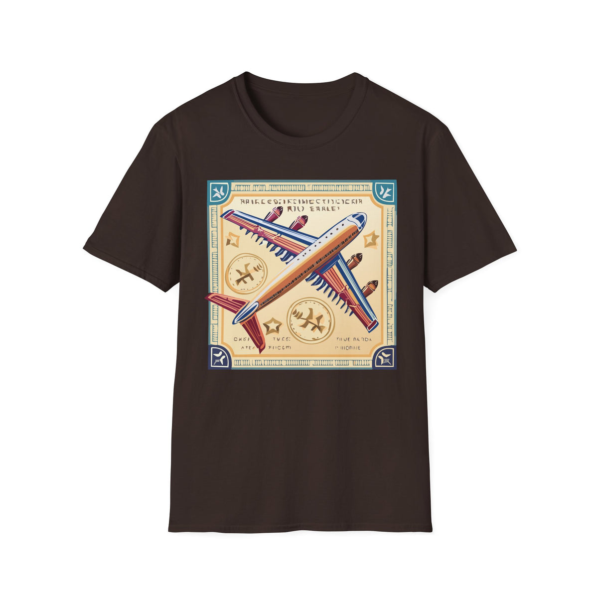 Aviator Vintage Plane T-Shirt — Retro Travel Aircraft Design Travel Post Graphic Design Unisex 100 Cotton Gildan T-Shirt