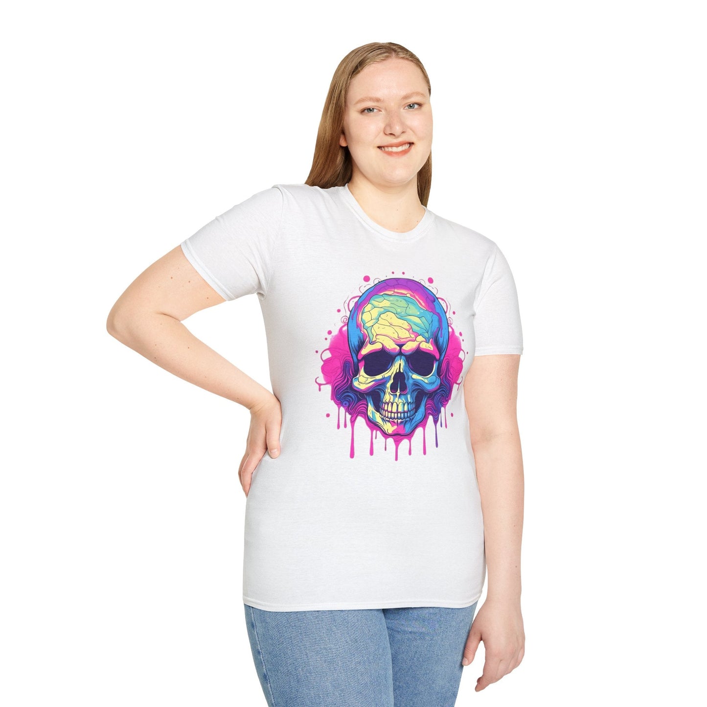 Skull Tee Shirt Unisex Skeleton Design Gildan Softstyle 64000 Ring Spun Cotton Tee