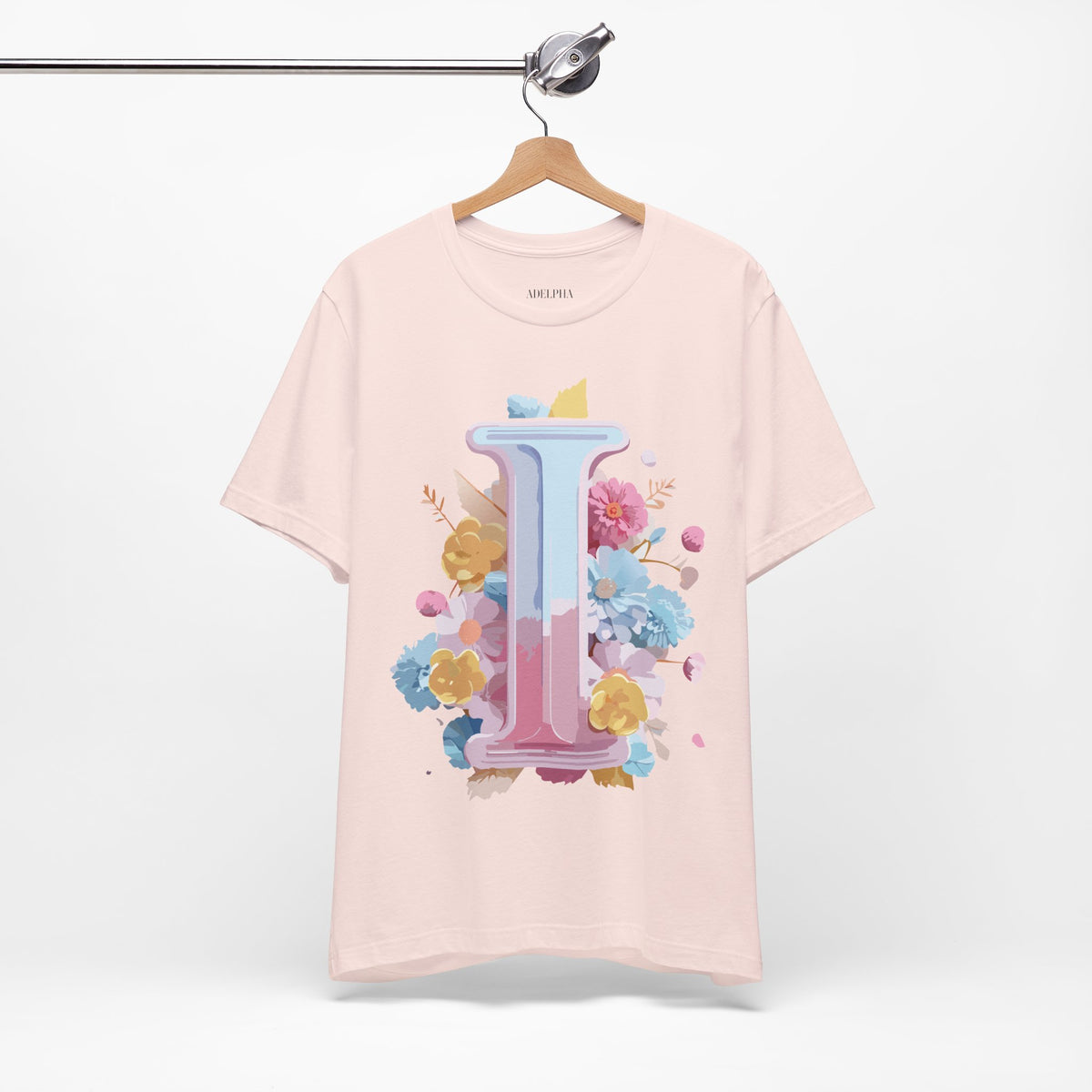 Letter I Graphic Unisex Cotton Bella+Canvas Tee with Art Letter Design