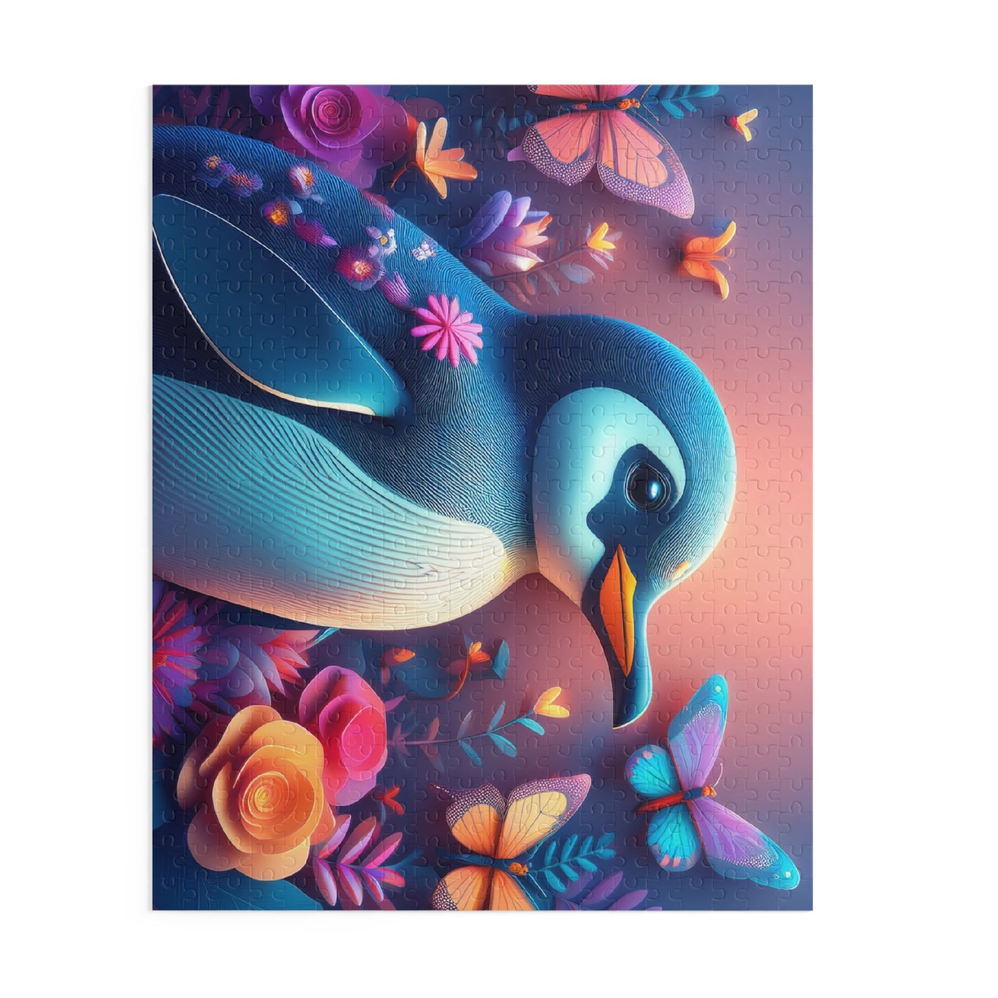 Puzzles-60 Kids Penguin Puzzle 500-Piece  Floral Penguin Puzzle 500-Piece, Animals Kids Puzzles Size: 16" x 20",  Ages 9+