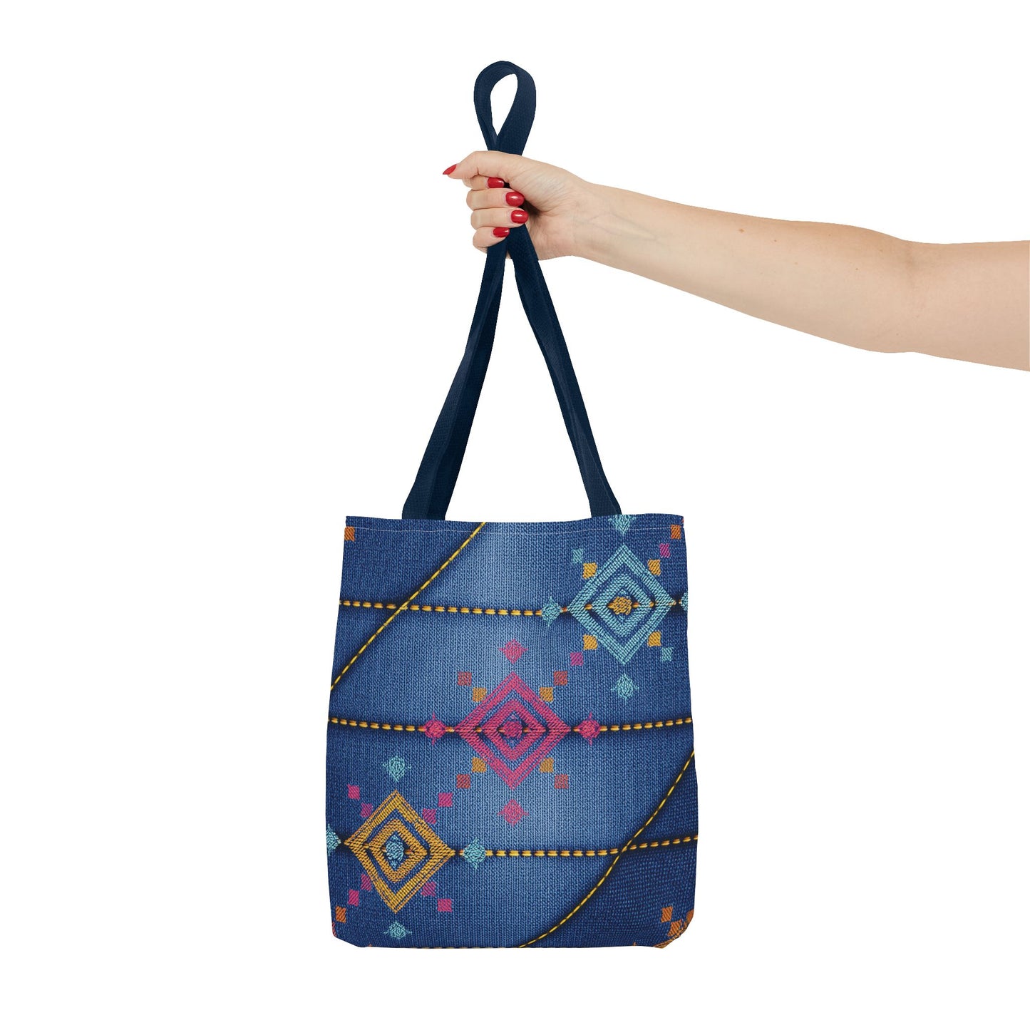 Diwali Graphic Denim Fabric Imitation Print Unisex Canvas Bag Poly Spun 3 Sizes Tote Bag 205-22