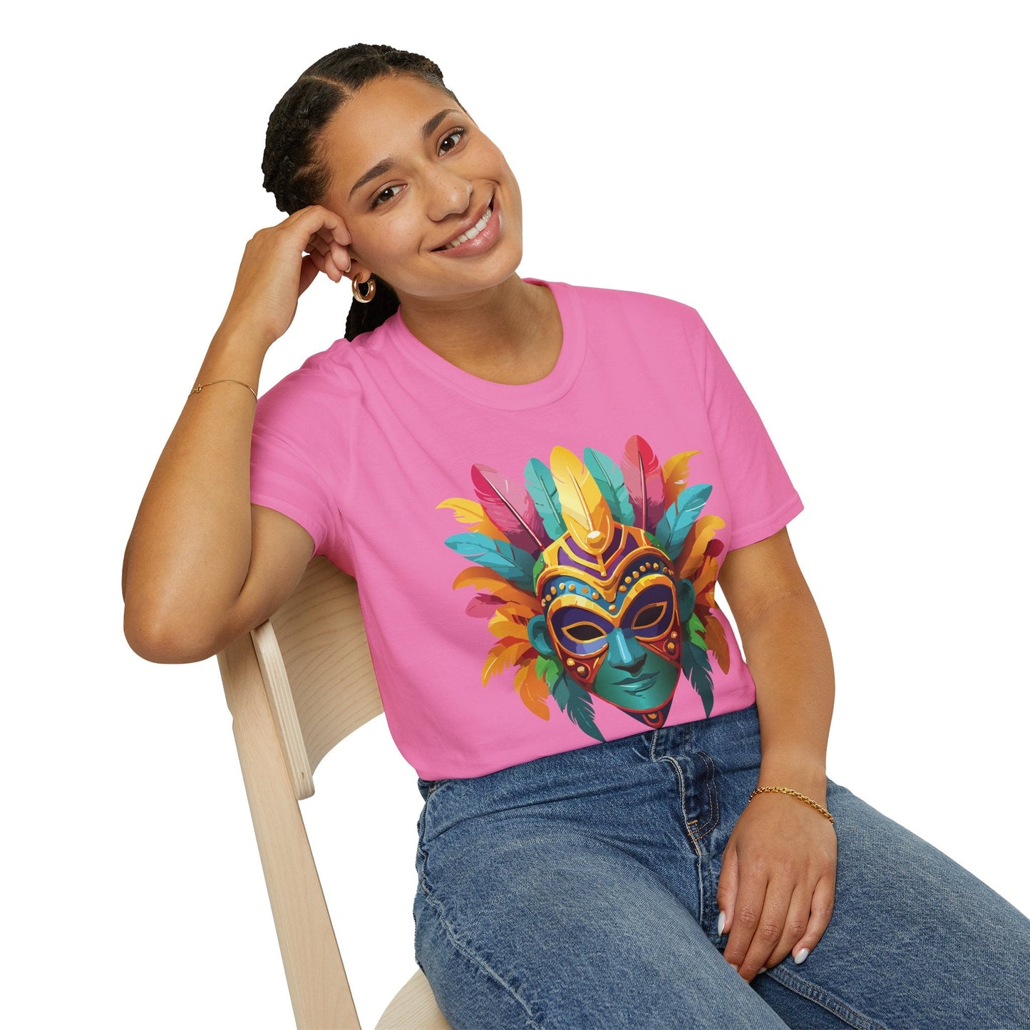 Mask Graphic Unisex Cotton Masquerade Design Artwork Tee 1