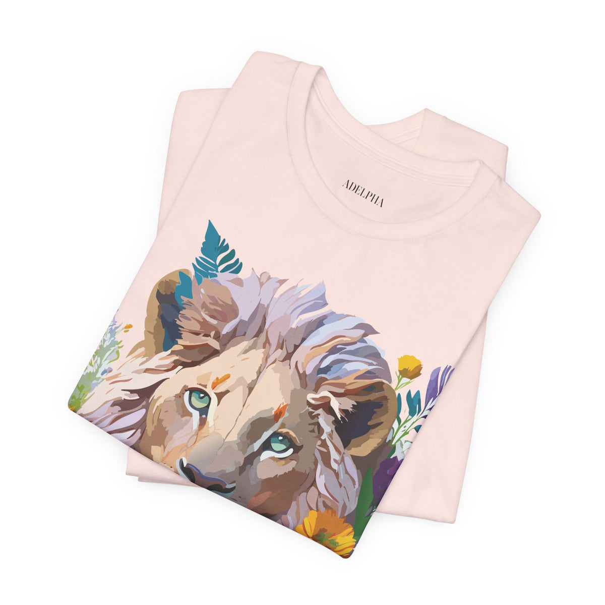 Lion Graphic Unisex Cotton Bella+Canvas Tee with Art Animal Design e44