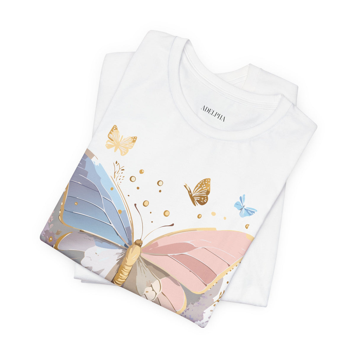 Butterfly Graphic Unisex Cotton Bella+Canvas Tee with Art Design n77