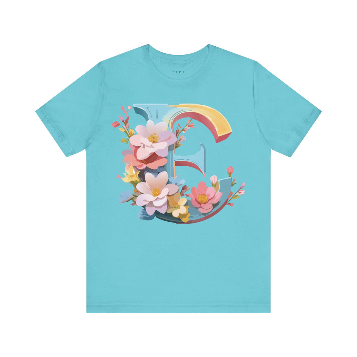 Letter E Graphic Unisex Cotton Bella+Canvas Tee with Art Letter Design