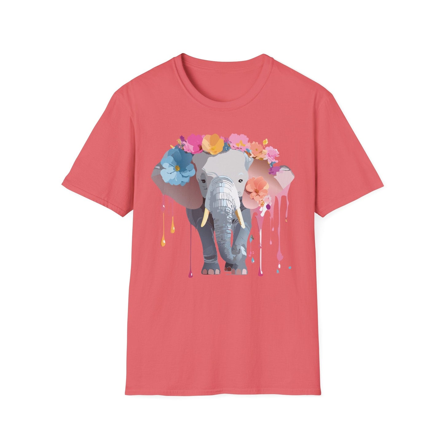Elephant T Shirt Unisex Softstyle Gildan 64000 Elephant On T Shirt Animation Animals Tee