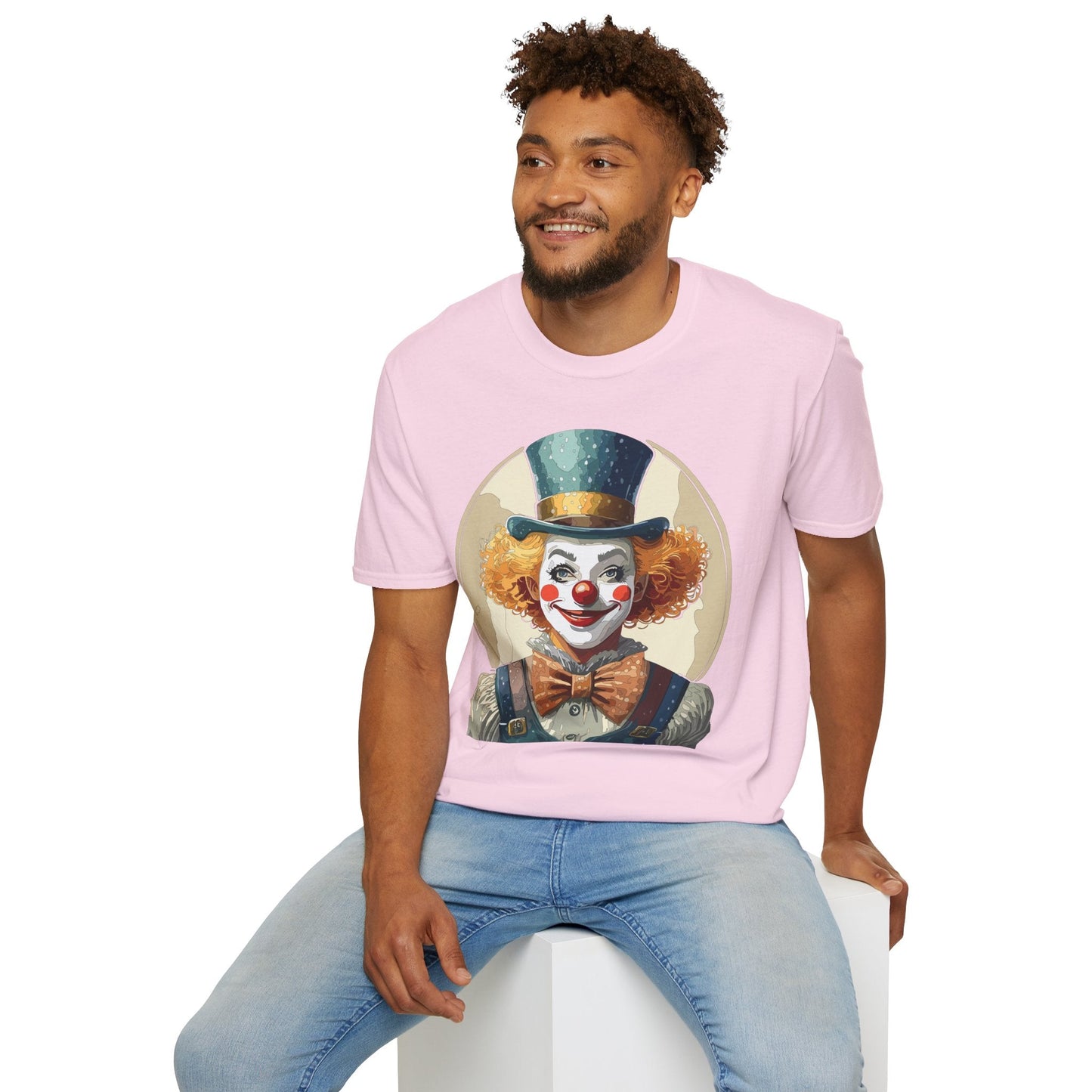 Clown Shirt Unisex T Shirt With Clown Circus Theme Funny Man Shirt Gildan Softstyle 64000