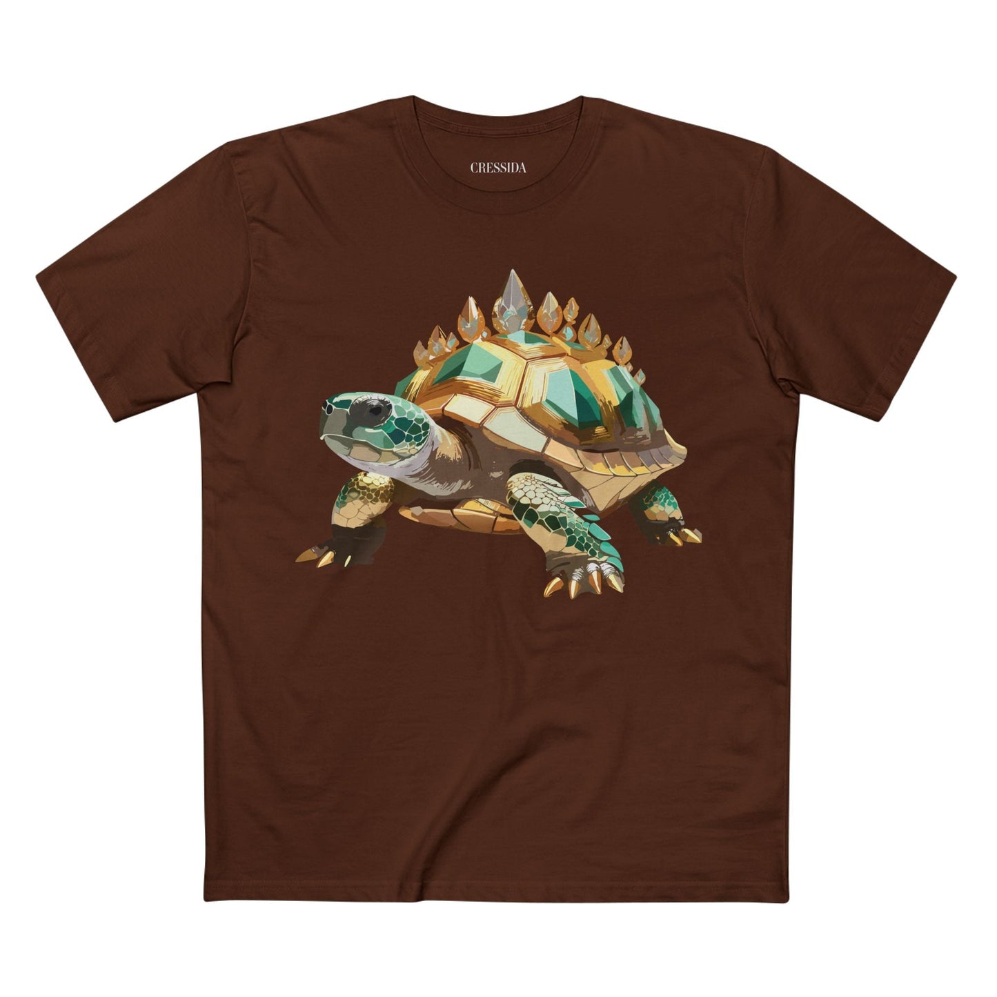 Turtle Graphic Unisex 100 Cotton Tee With Unique Animal Golden Medallion Art Design 34