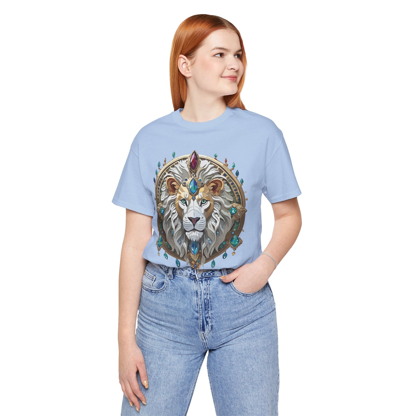 Unisex Lion Graphic Tee, Animal Shirt, Tee Shirt with Lion, Medallion T-Shirt, Animal Medallion Tees