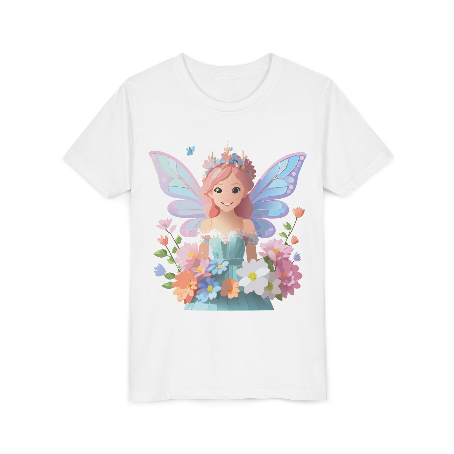 Enchanting Fairy Floral Youth Short Sleeve Tee - Perfect for Spring Celebrations (9-14)