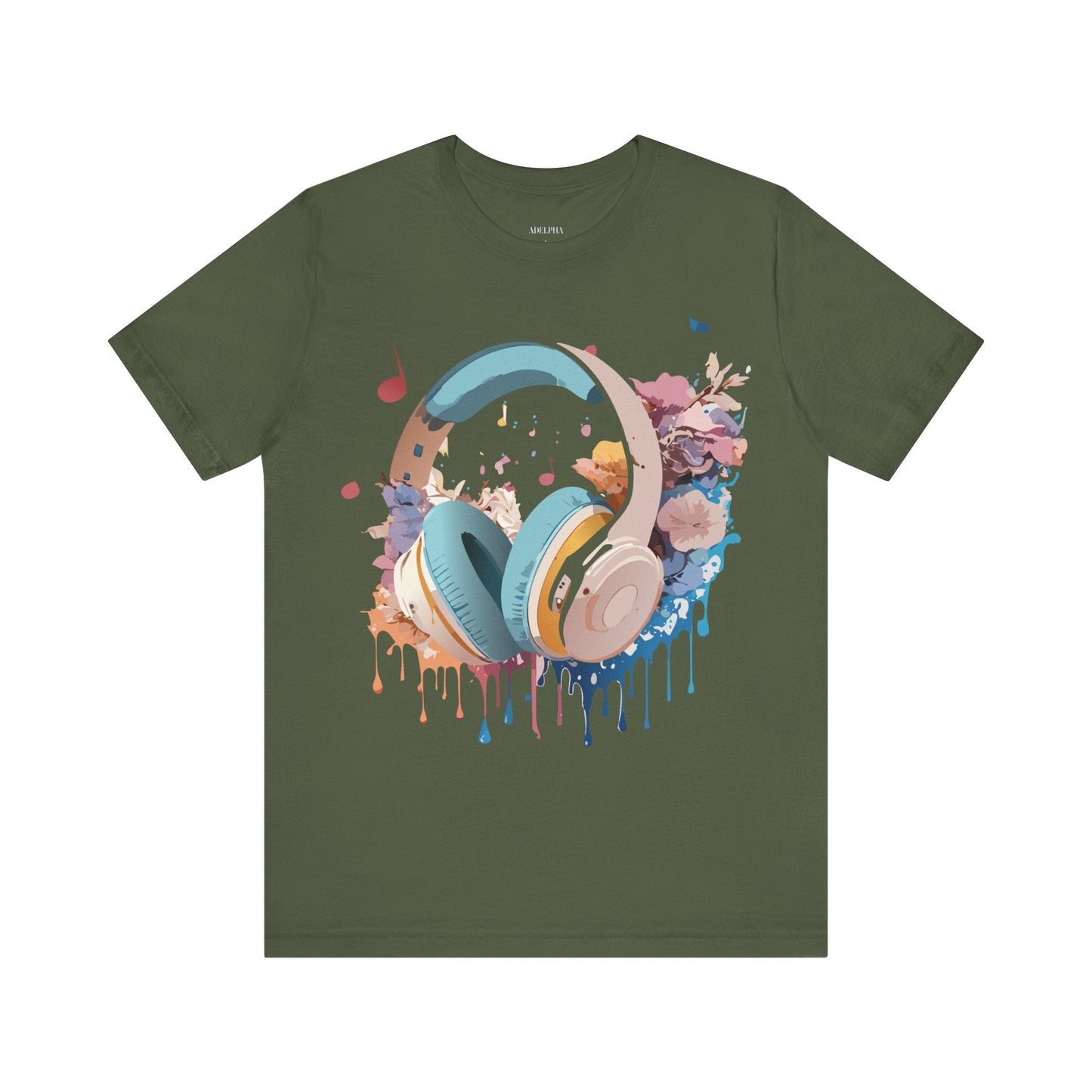 Music Graphic Unisex 100 Cotton Vintage Art with Musical Elements Tee 1