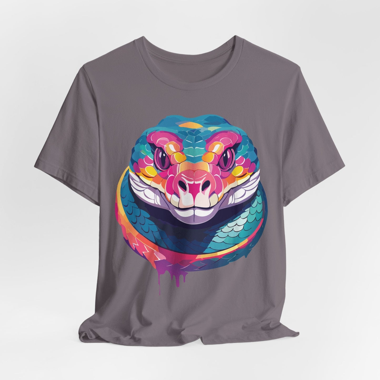 Unisex Animal Tee Shirt With Art Design, Wild Animals Short Sleeve Graphic Tee For Everyday Wear