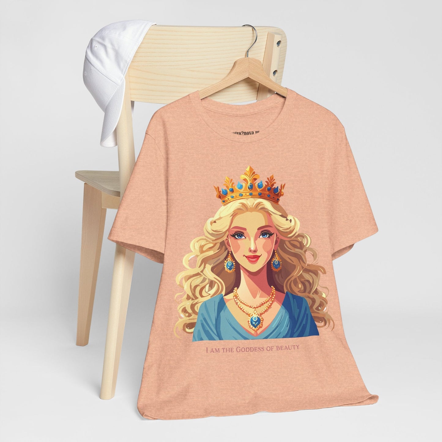 Goddess Graphic Cotton Tee Unisex Short Sleeve By Retro2Nova Original Art Vintage Inspired