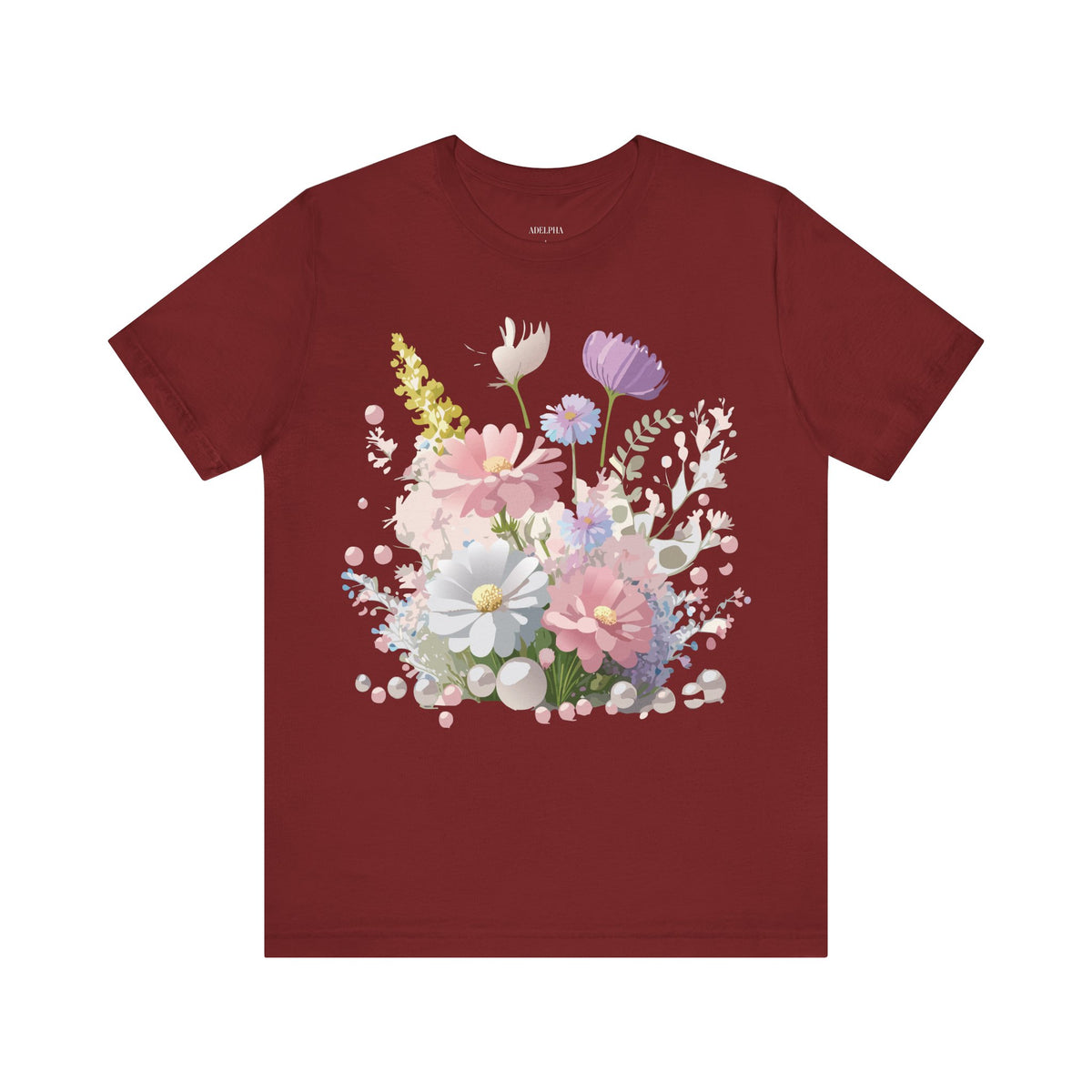 Floral Graphic Tee Shirt - Bella+Canvas Unisex 100 Cotton 21