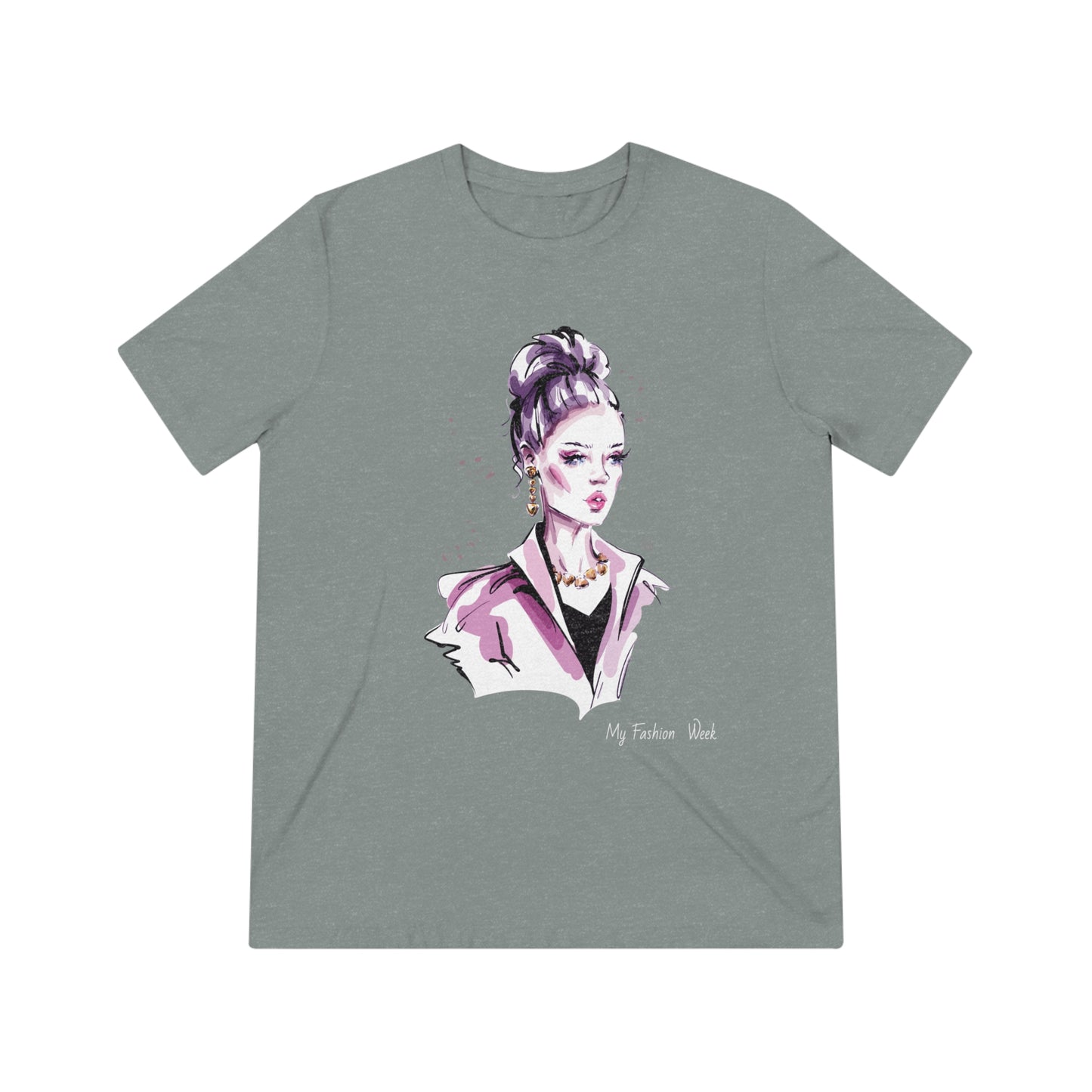 Tri-blend Tee Shirt with Art Design