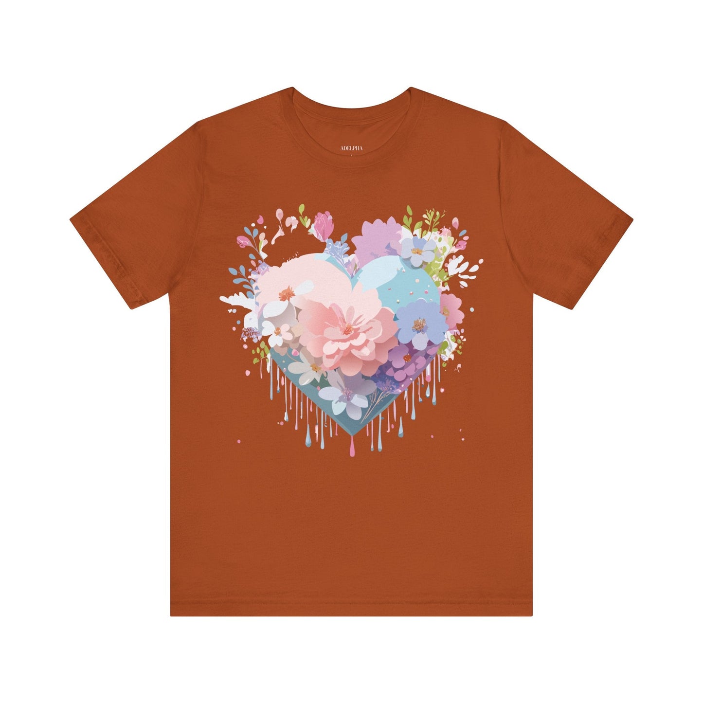 Valentine Day Graphic Unisex 100 Cotton Vintage Artwork with Love and Flower Design Tee 32