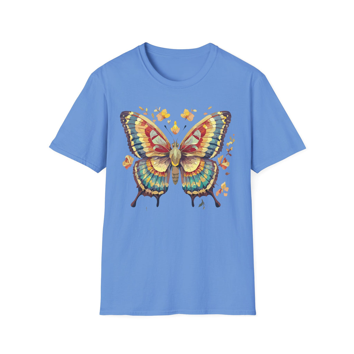 Butterfly Watercolor T-Shirt — Vibrant Floral Monarch Graphic Tee Unisex 100 Cotton Gildan T-Shirt