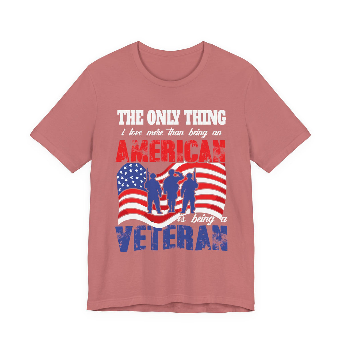 American Veteran silhouette flag T-Shirt Patriotic Veteran Unisex Cotton Tee v8