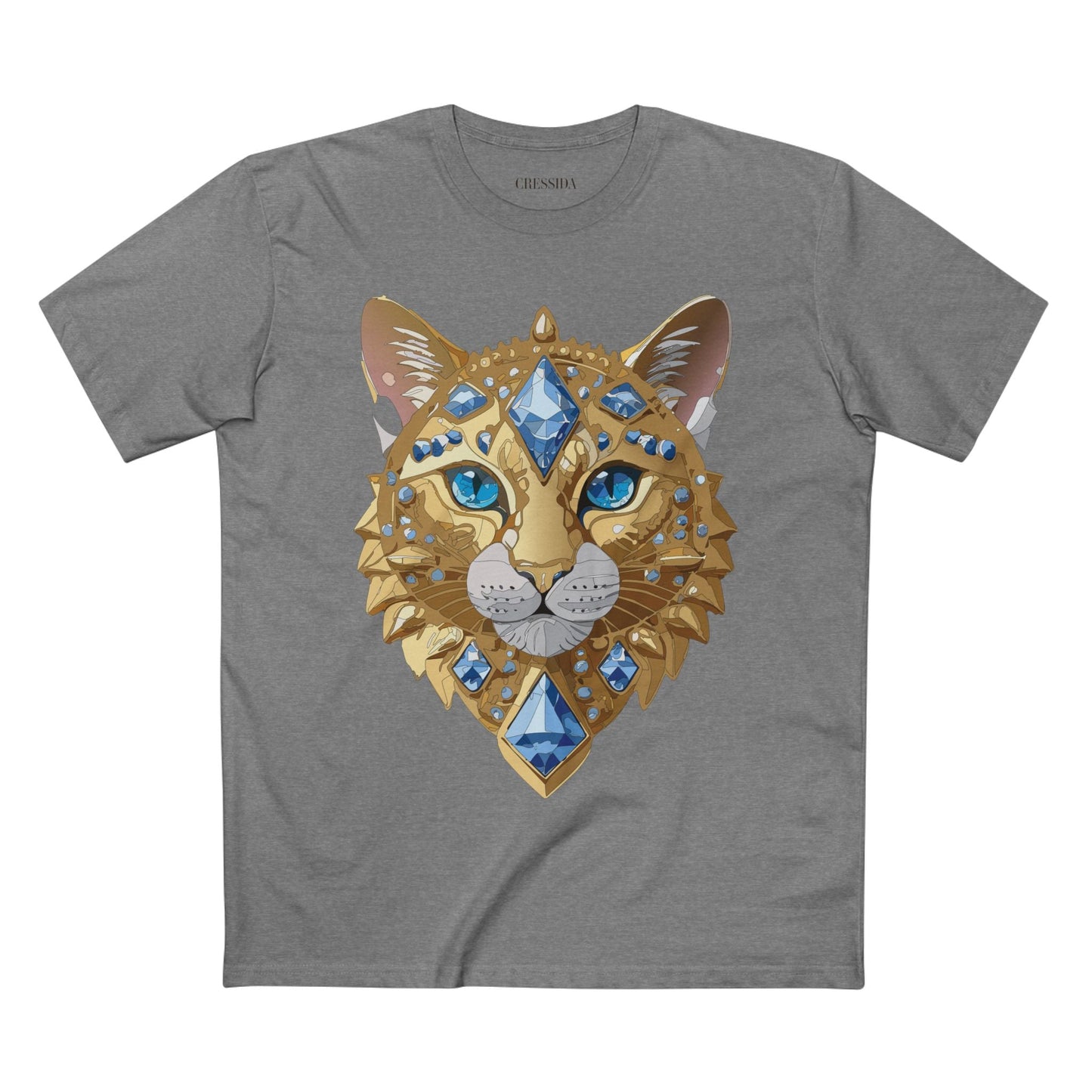 Cat Graphic Unisex 100 Cotton Tee With Unique Animal Golden Medallion Art Design 12