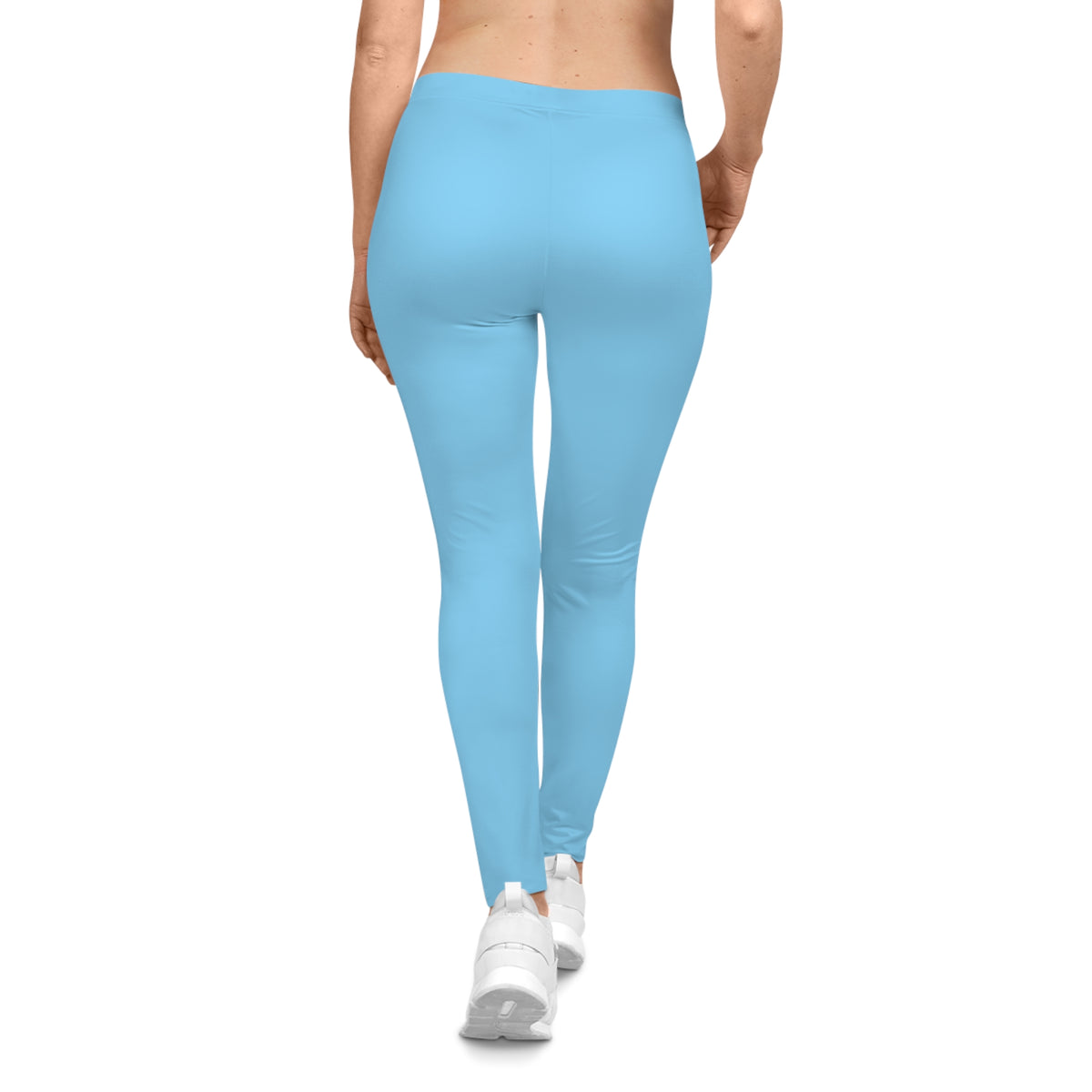 Frozen Lake Blue Color Women's Poly-Span Casual Leggings XS-2XL