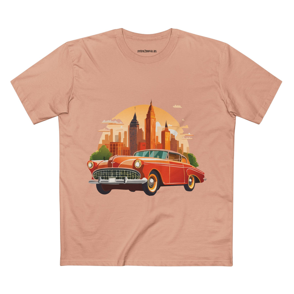 Retro Car Vintage Graphic Tee Staple Unisex 100 Cotton Tee Shirt - RC-1