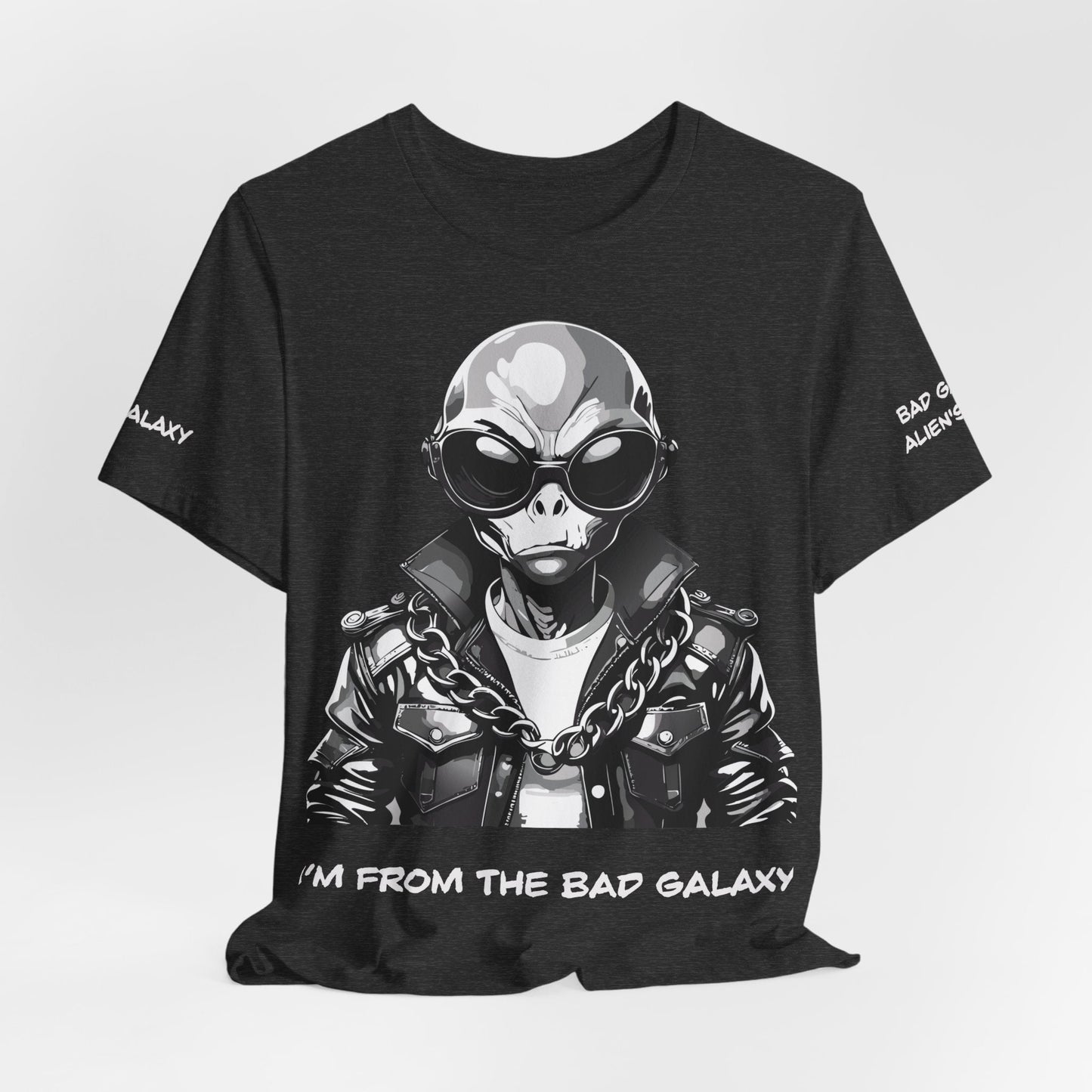 Tee Shirt With Alien From Bad Galaxy 100 Percent Cotton Made To Order Eco Friendly Inks Tee