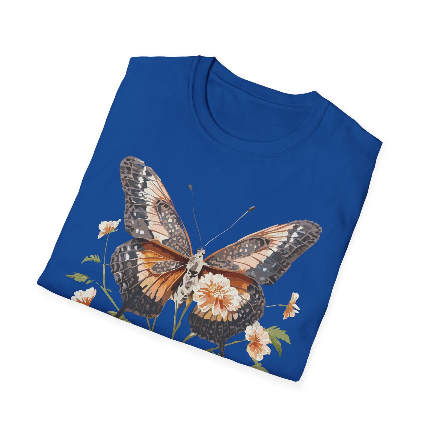 Butterfly T Shirt Unisex Softstyle Gildan 64000 Cotton Tee Monarch Print Comfort
