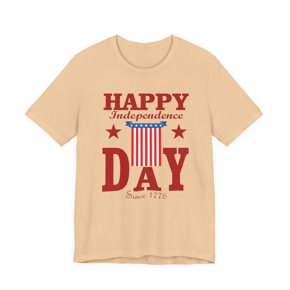 Happy Independence Day Tee Patriotic Stars Stripes July 4th Unisex Cotton Shirt 018