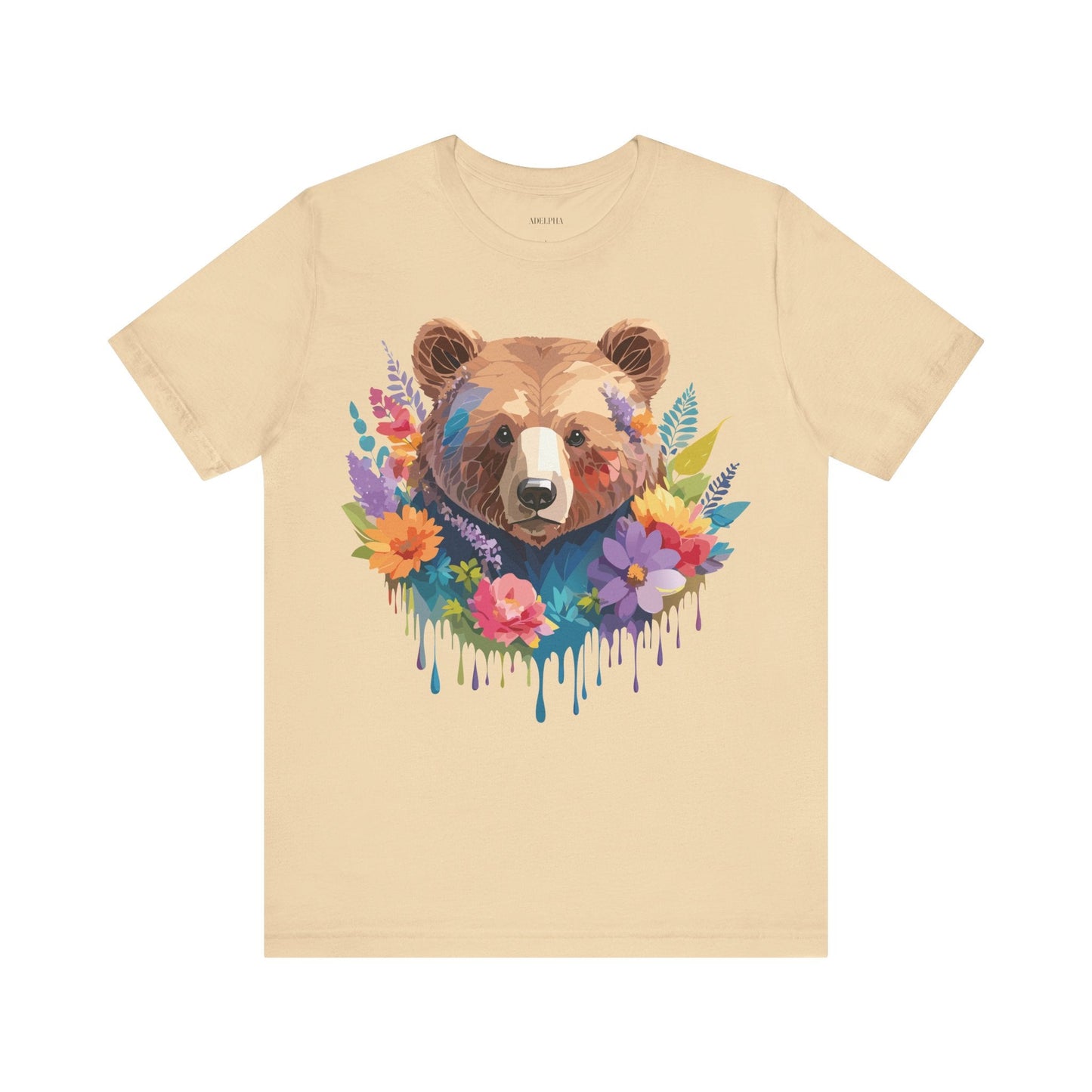 Bear Graphic Unisex 100 Cotton Short Sleeve Art Design Vintage T-Shirt 3