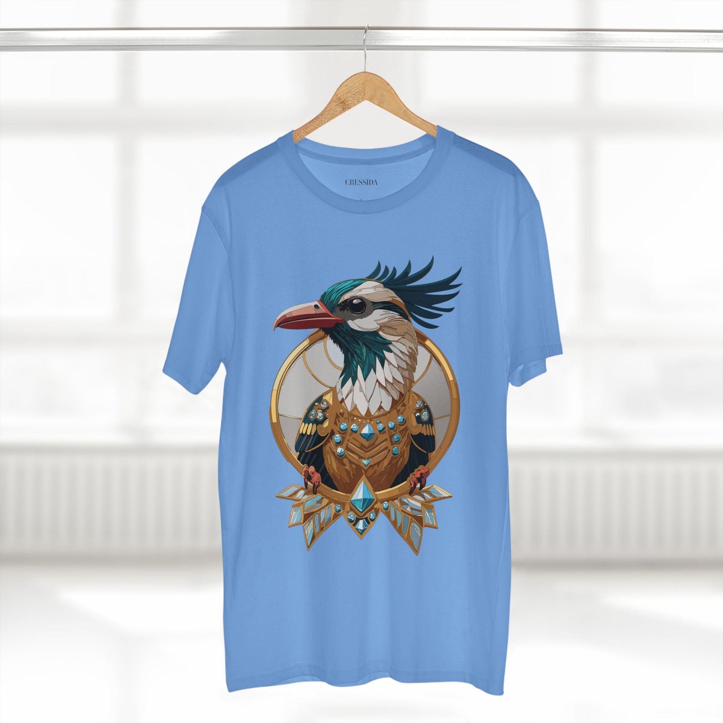 Bird Graphic Unisex 100 Cotton Tee With Unique Animal Golden Medallion Art Design 19