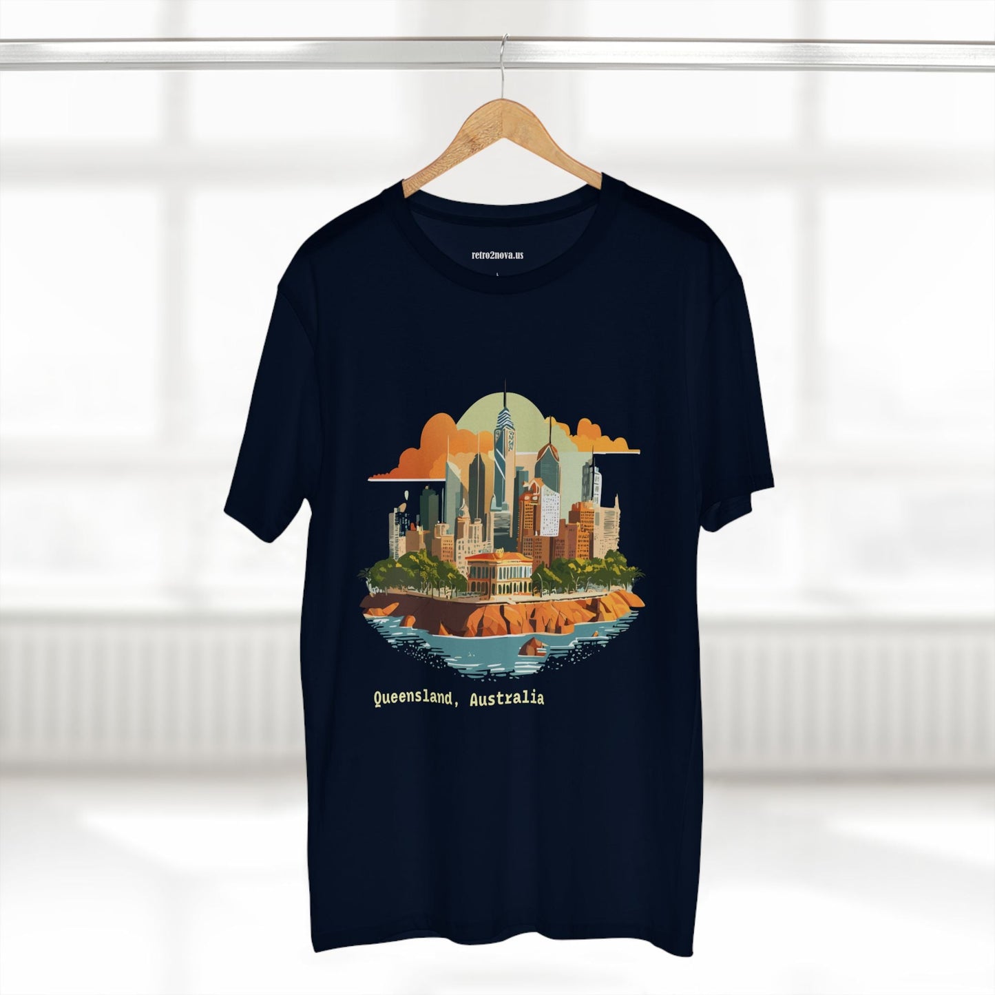 Unisex Travel Shirt Australia Art Tee Premium Cotton Original Design Retro2Nova TT65