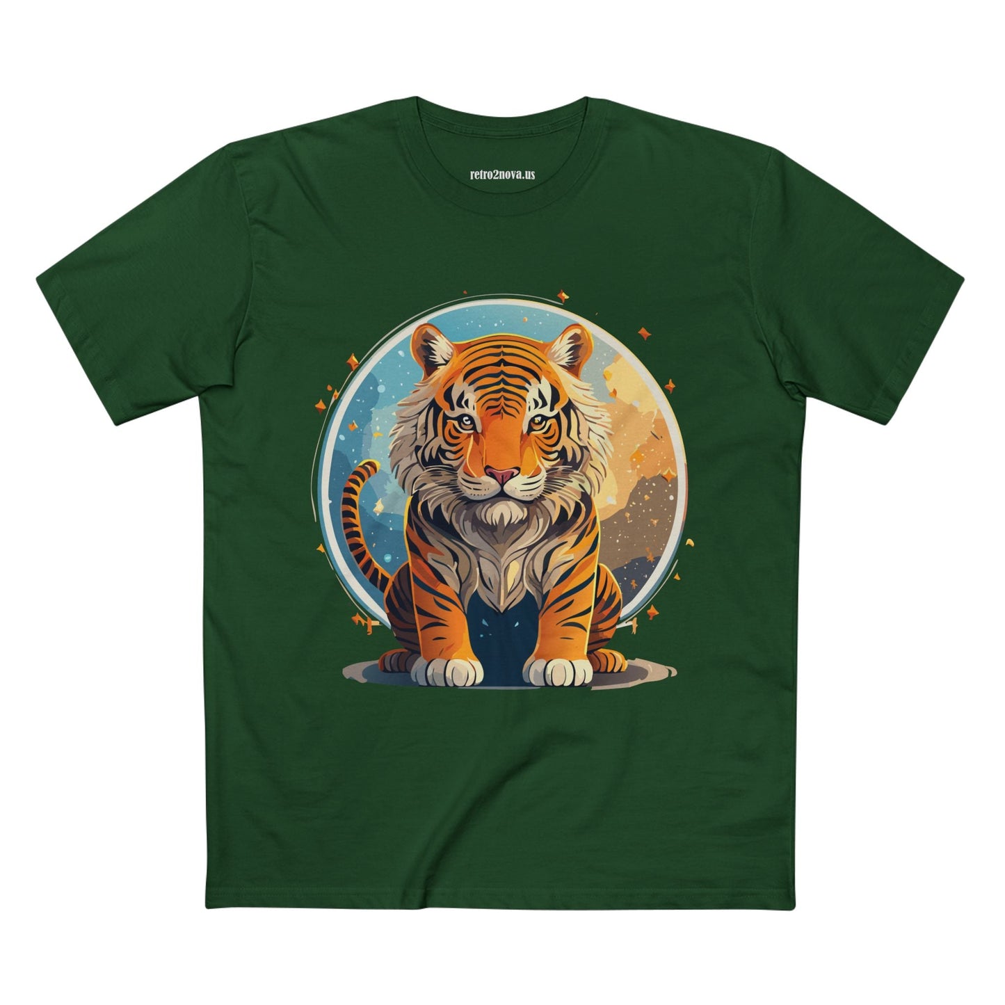 Unisex Premium Cotton Staple Tee With Original Tiger Art Design From Retro2Nova Art Collection For Everyday Comfort