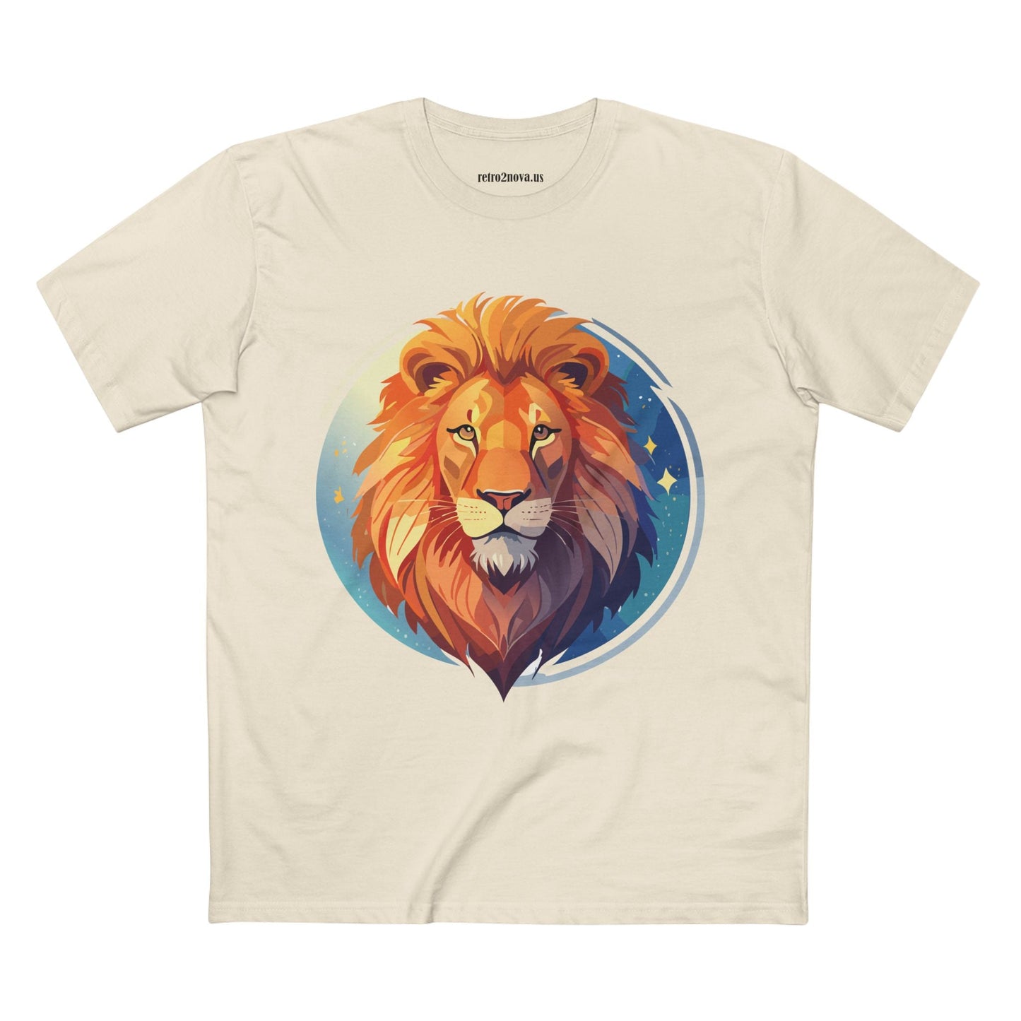 Unisex Premium Cotton Staple Tee With Lion Art Design Retro2Nova Art Collection For Everyday Comfort And Breathable Fit
