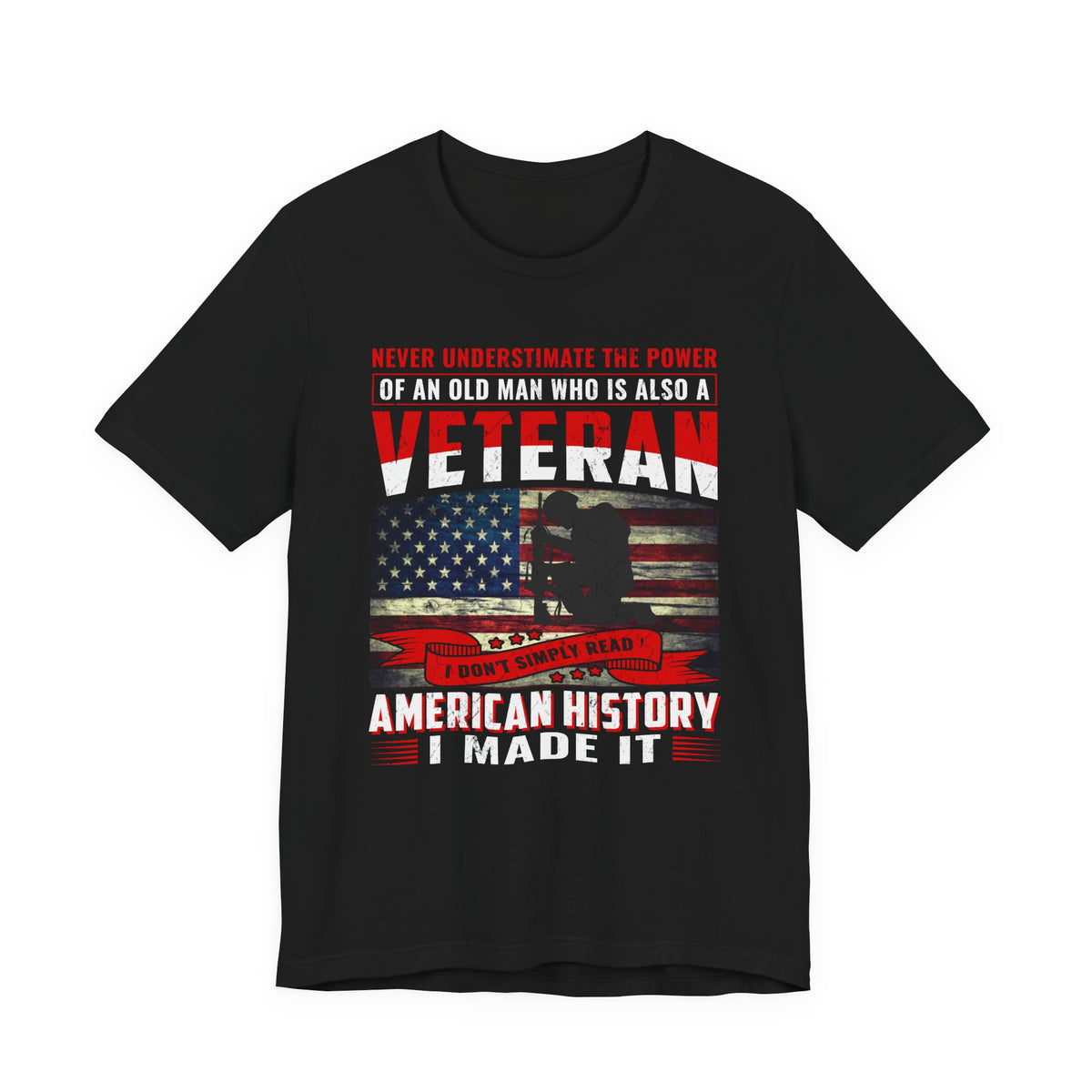 Veteran American flag T-Shirt I Made It Old Man Veteran Military Pride Unisex Cotton v32