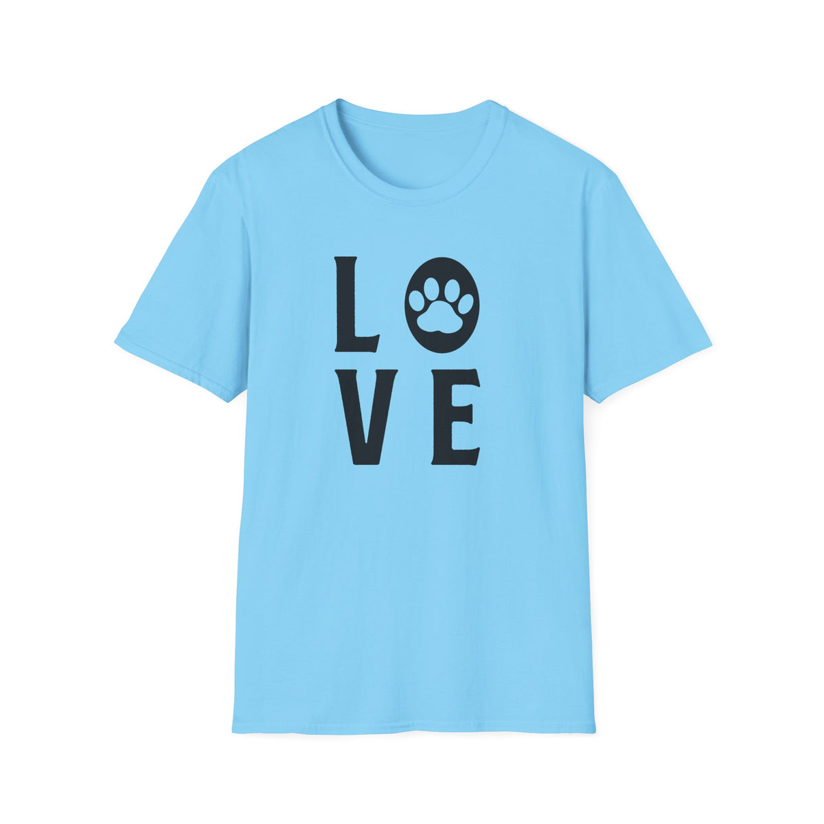Love Paw T-Shirt Unisex Cotton Short Sleeves Pet Lover Tee with Paw Print