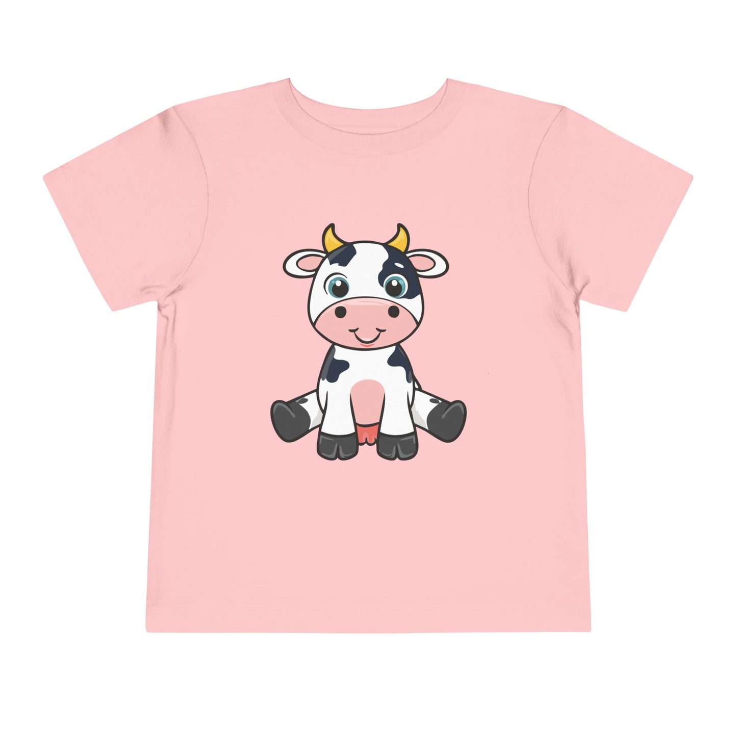 Cute Cow Toddler Short Sleeve Tee - Adorable Kids T-Shirt for Animal Lovers (T2-T5)