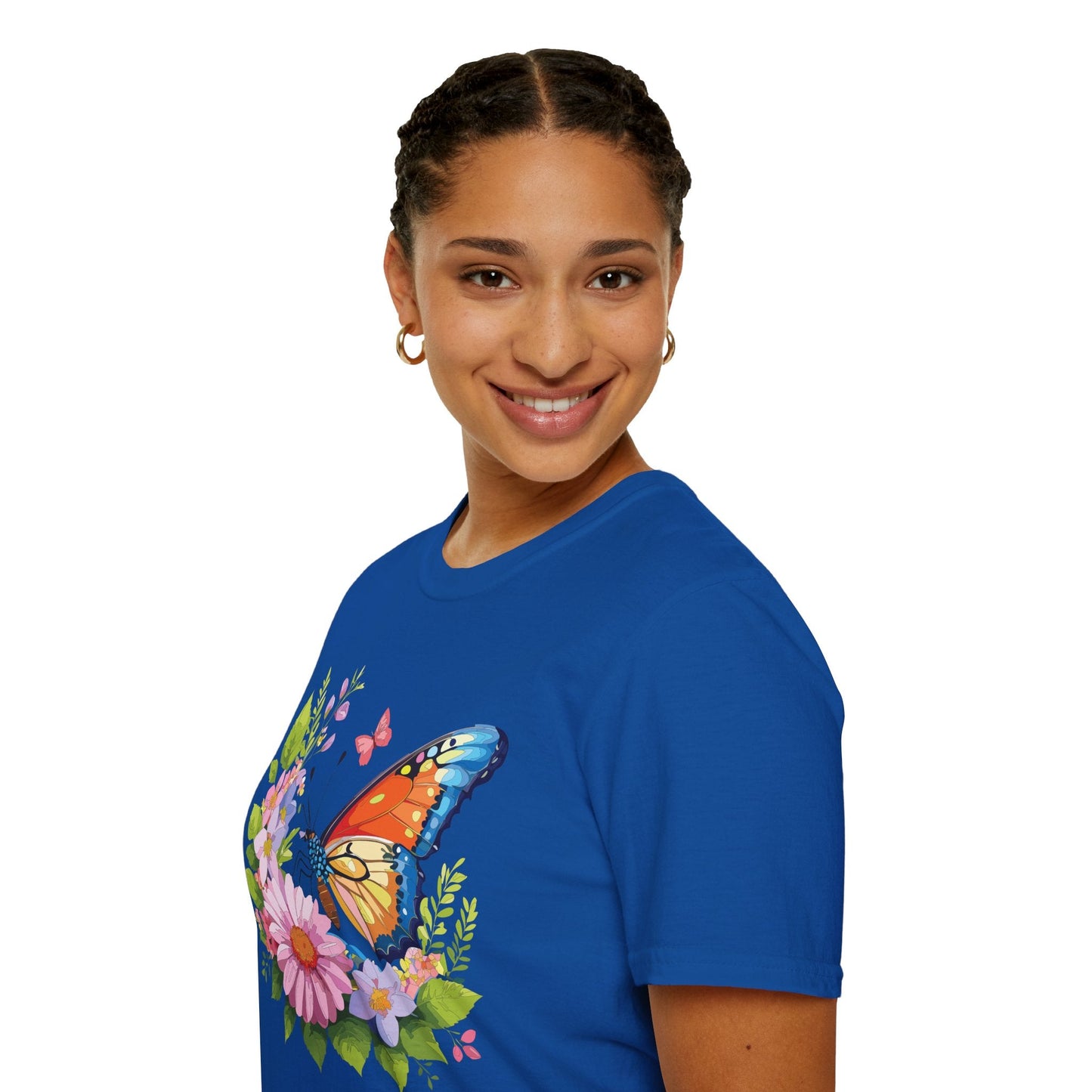 Butterfly T Shirt Unisex Short Sleeve Gildan Softstyle 64000 Monarch Butterfly Design Graphic
