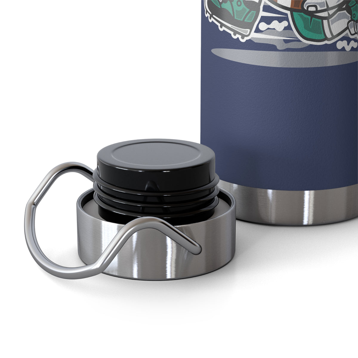 22oz Copper Insulated Water Bottle with Cartoon Design - CV22