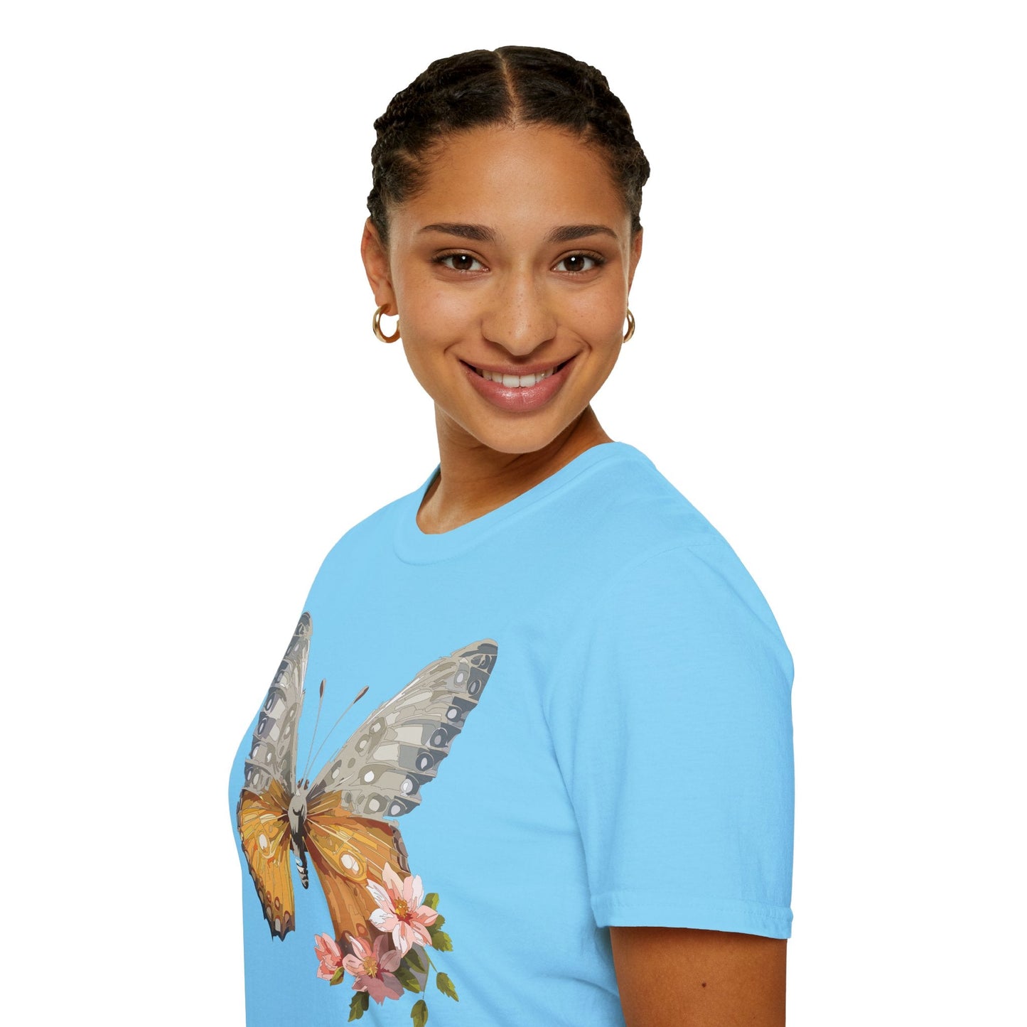Unisex Butterfly T Shirt Monarch Print Softstyle Cotton Tee Gildan 64000 Lightweight Comfort