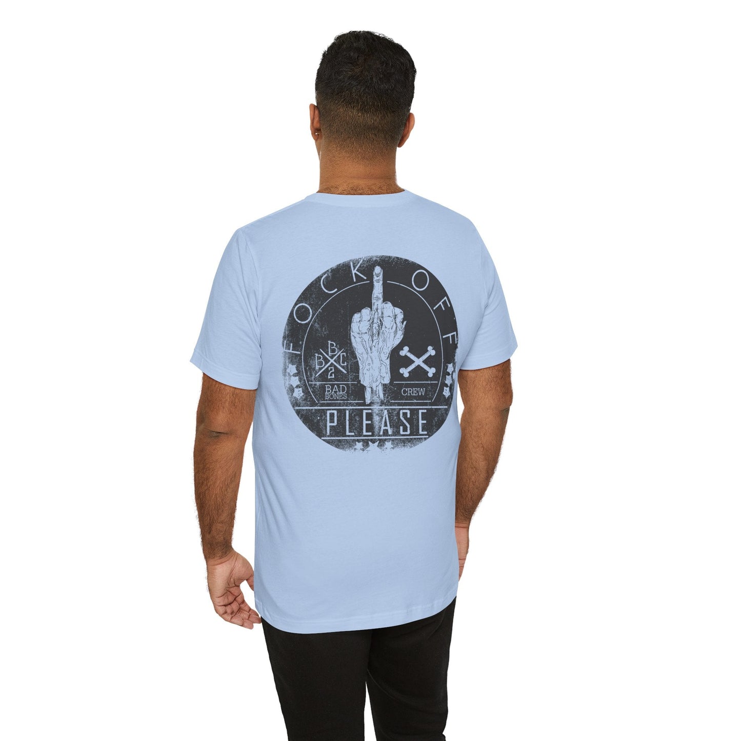 Middle Finger Skull Graphic Design Unisex Cotton T-Shirt A-11